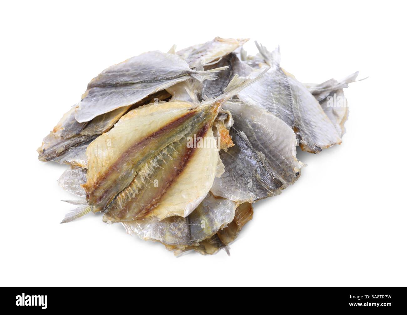 Dried cod fish fillets isolated on white Stock Photo - Alamy