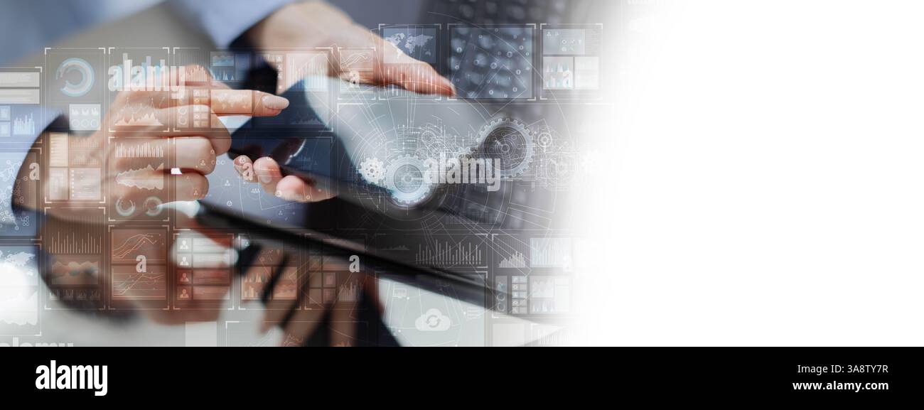 Data Analytics and Business Intelligence Dashboard Concept. Stock Photo