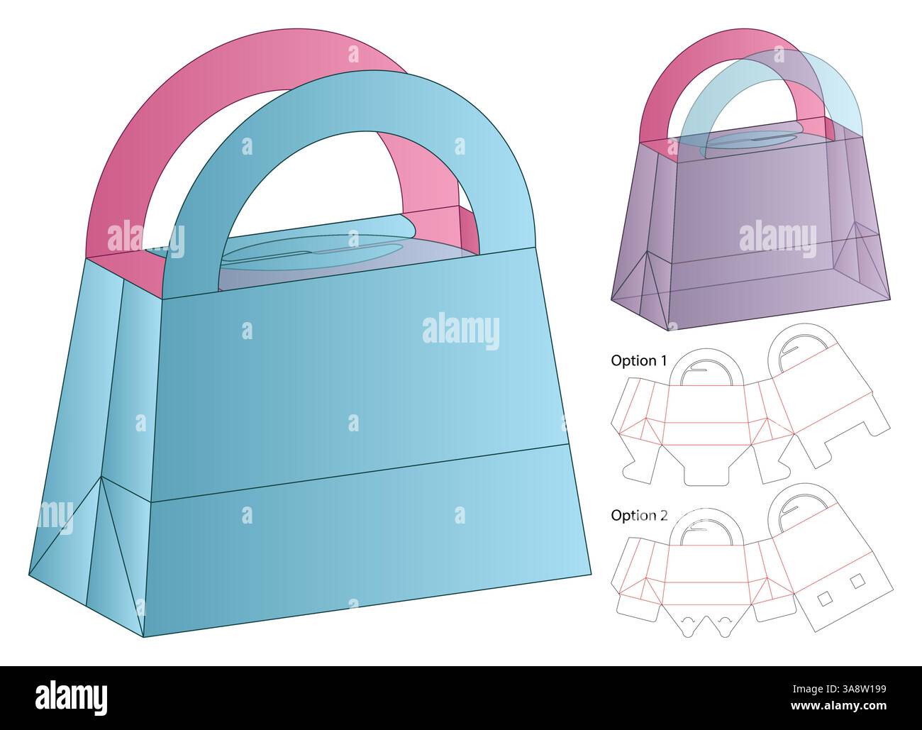Box packaging die cut template design. 3d mock-up Stock Vector