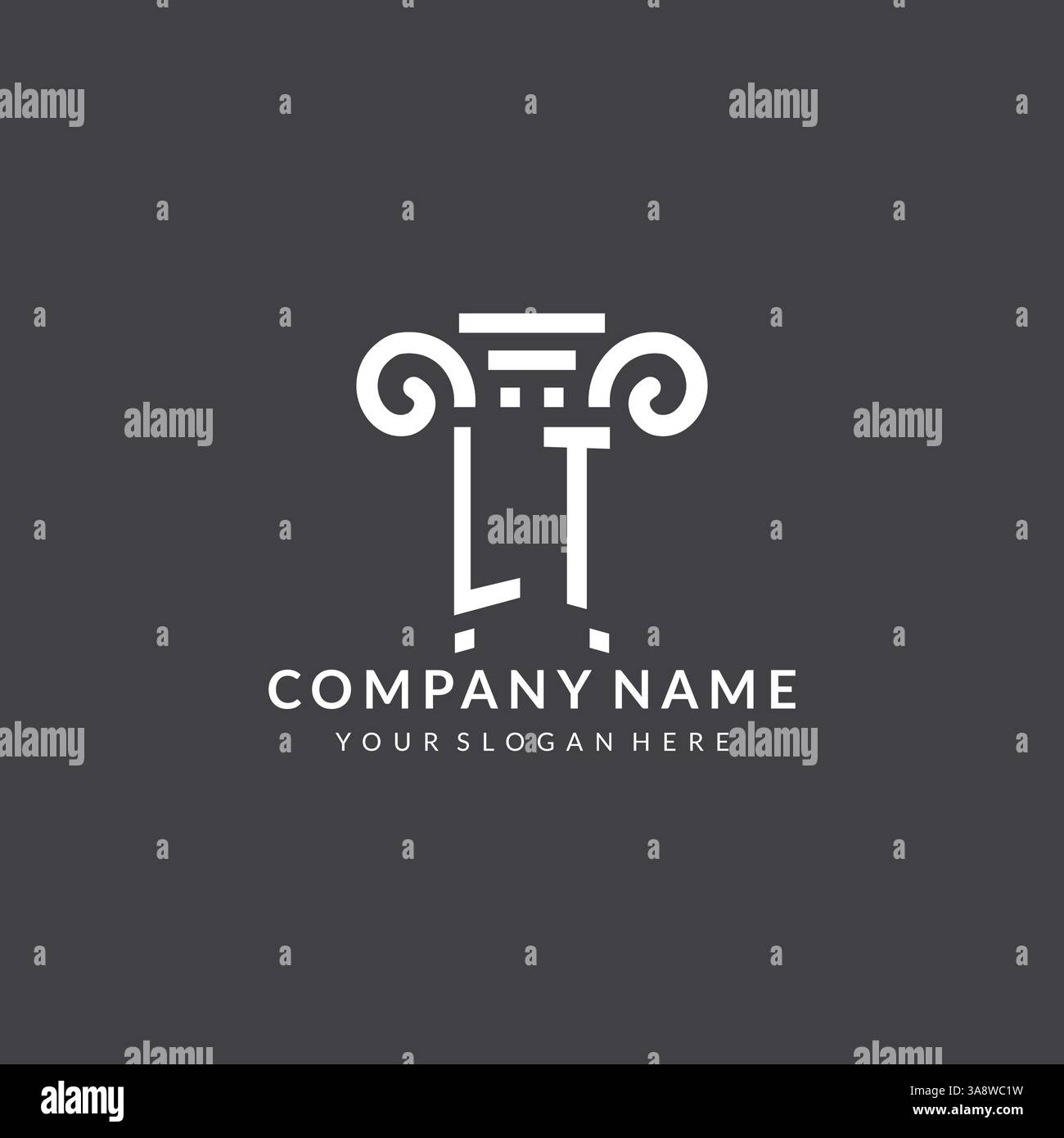 Monogram LT logo for law firm with pillar icon in modern and creative ...