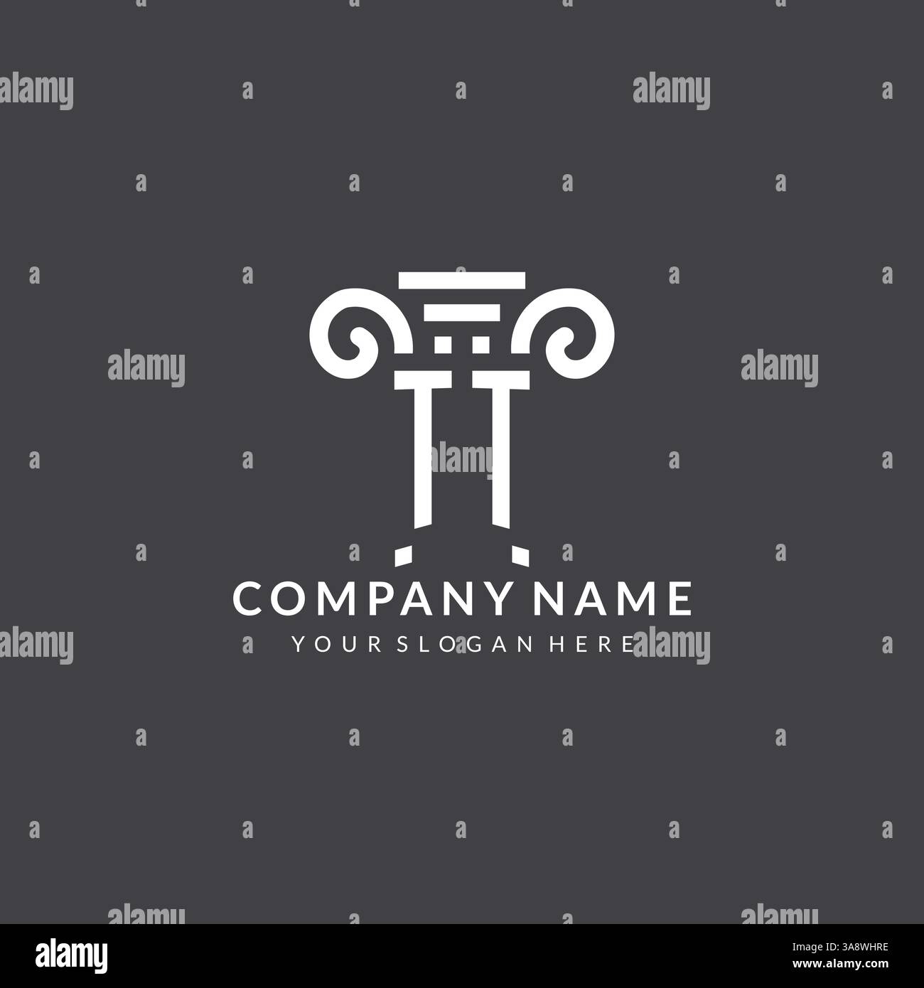 Monogram TT logo for law firm with pillar icon in modern and creative ...
