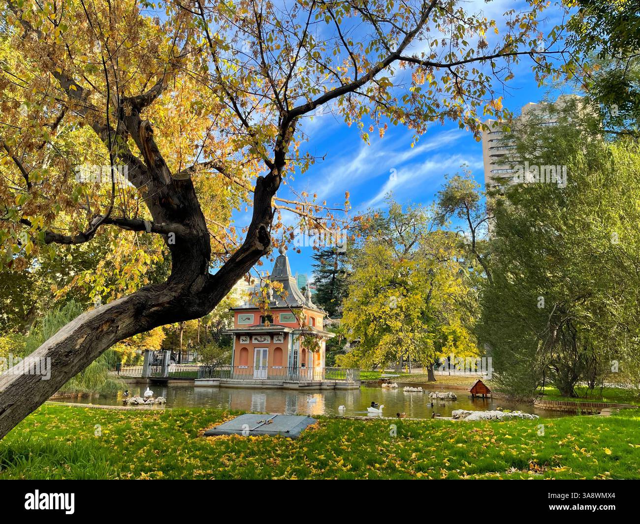 Casita del Pescador. The Retiro park, Madrid, Spain. - Smartphone Captured Stock Image