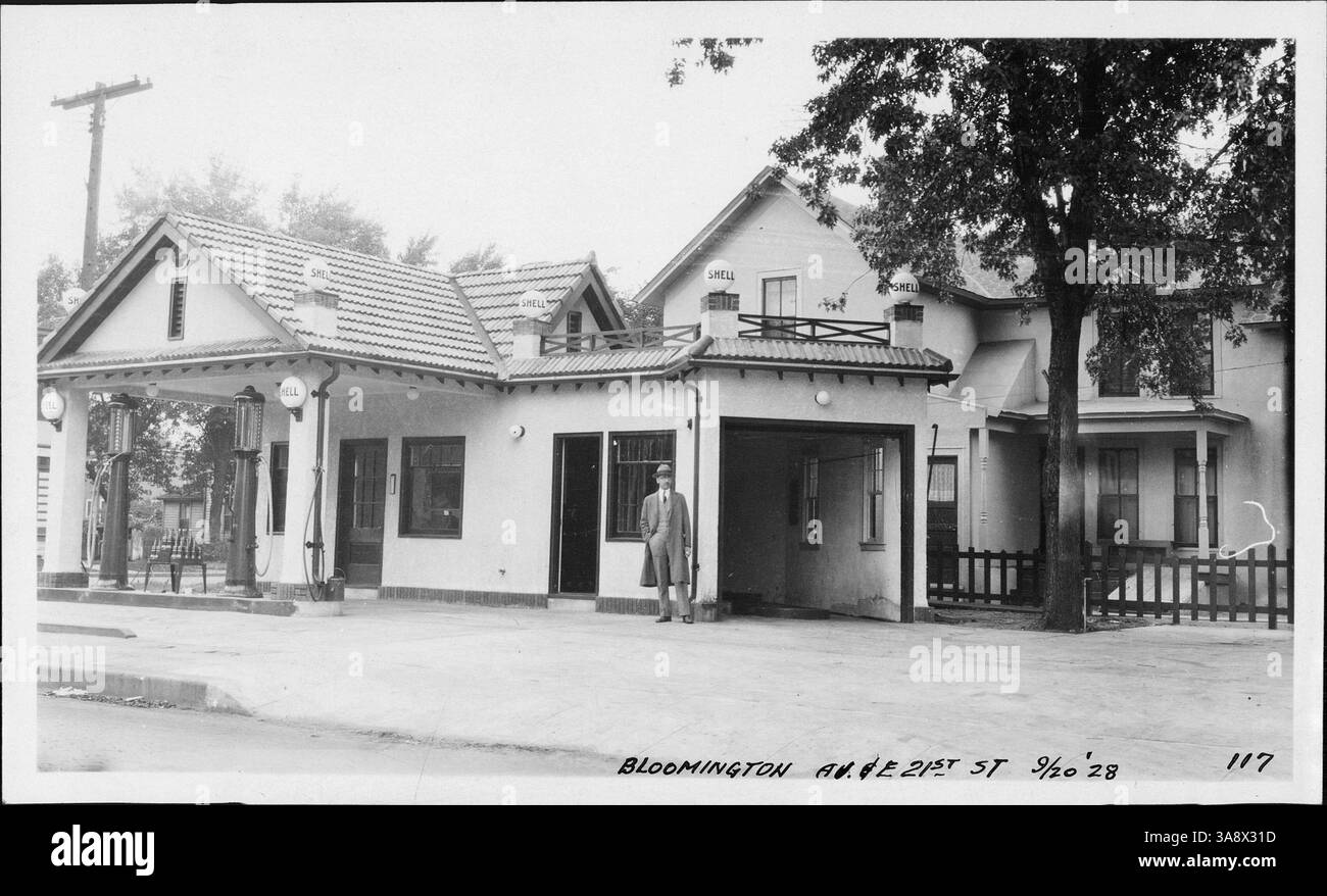 This image depicts a Shell Service Station owned by William N. Crary ...