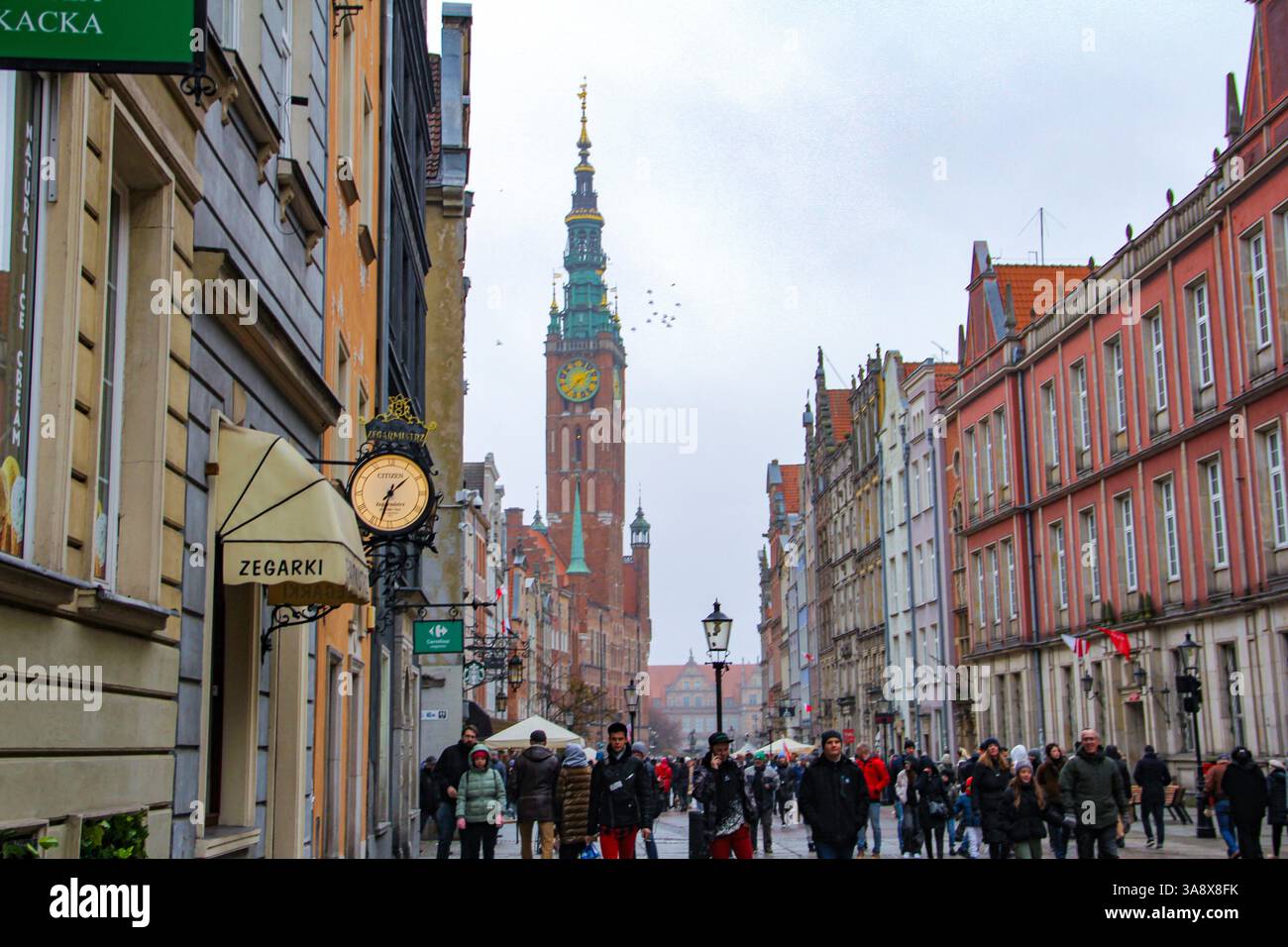 Gdansk, Poland - 11.11.2024: Gdansk historical landmark Długa Street. A ...