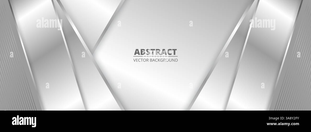 Wide luxury abstract background with silver gradient 3d diagonal lines ...