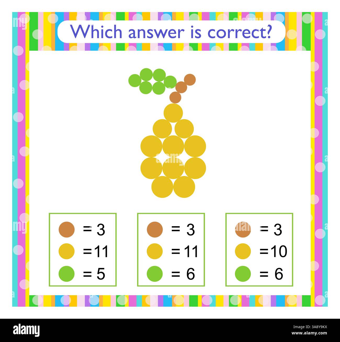 Math activity for kids. Preschool worksheet activity. Find the correct ...