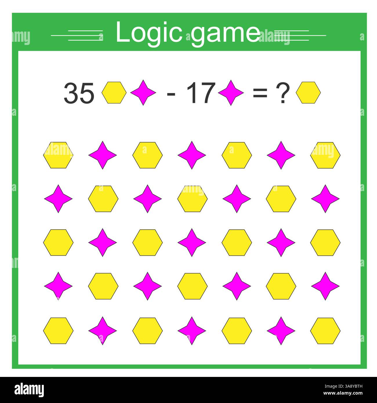 Educational logic game for children. For websites and for printing ...