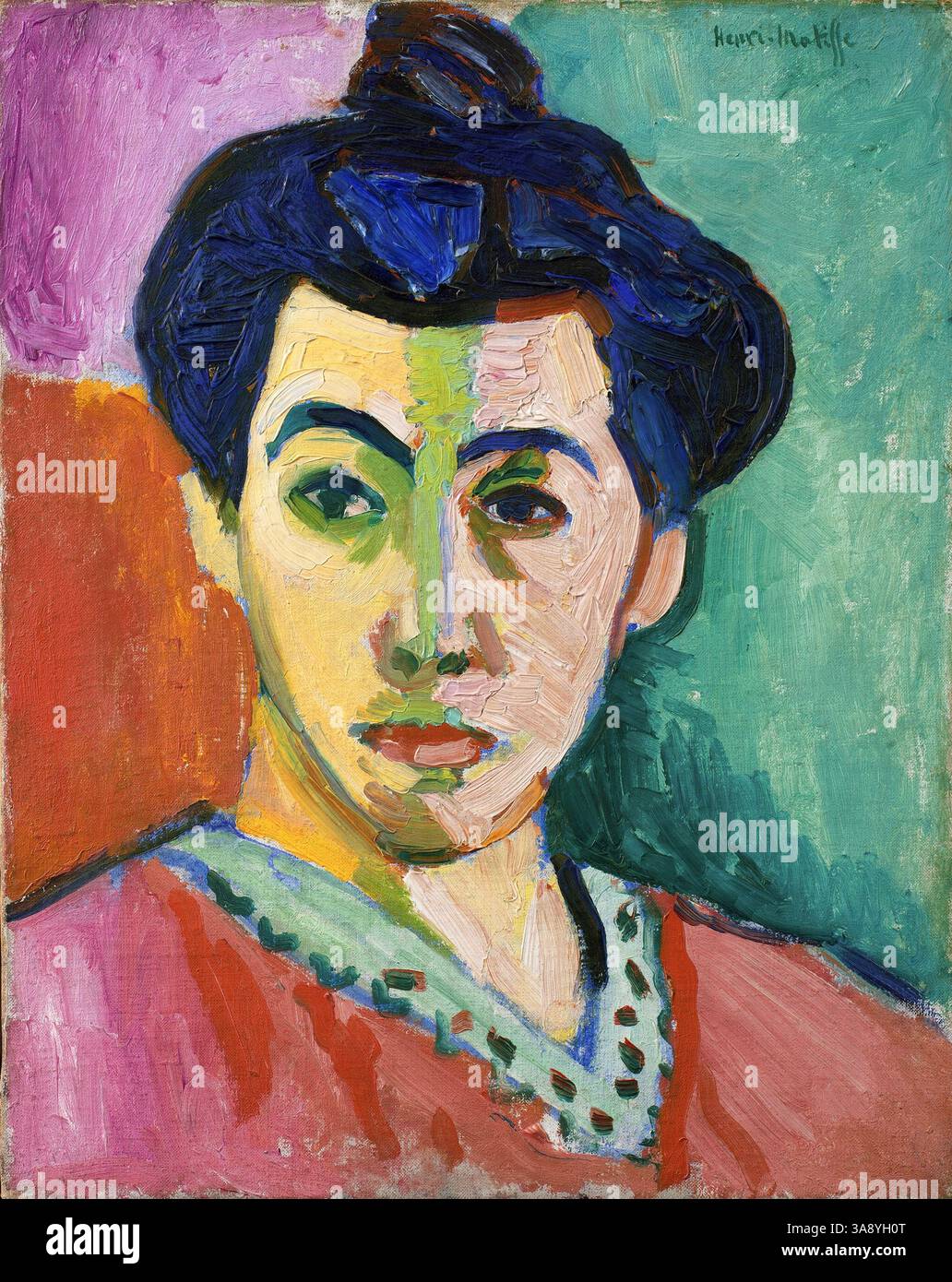 Matisse, Portrait of Madame Matisse. The Green Line. Painting by Henri Émile Benoît Matisse (1869-1954), oil on canvas, 1905 Stock Photo