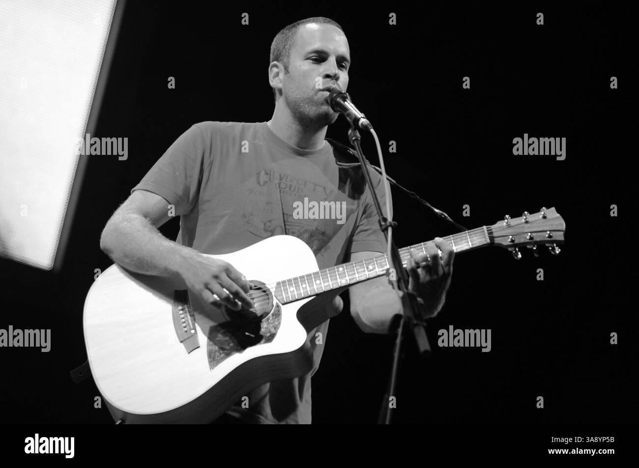 July 3, 2007 - Raleigh, NC, U.S. - 12 August 2008 - Raleigh, North Carolina - Musician Jack Johnson performs live at Time Warner Cable Music Pavilion. Photo Credit: Moose/AdMedia (Credit Image: © Moose/AdMedia via ZUMA Wire) Stock Photo