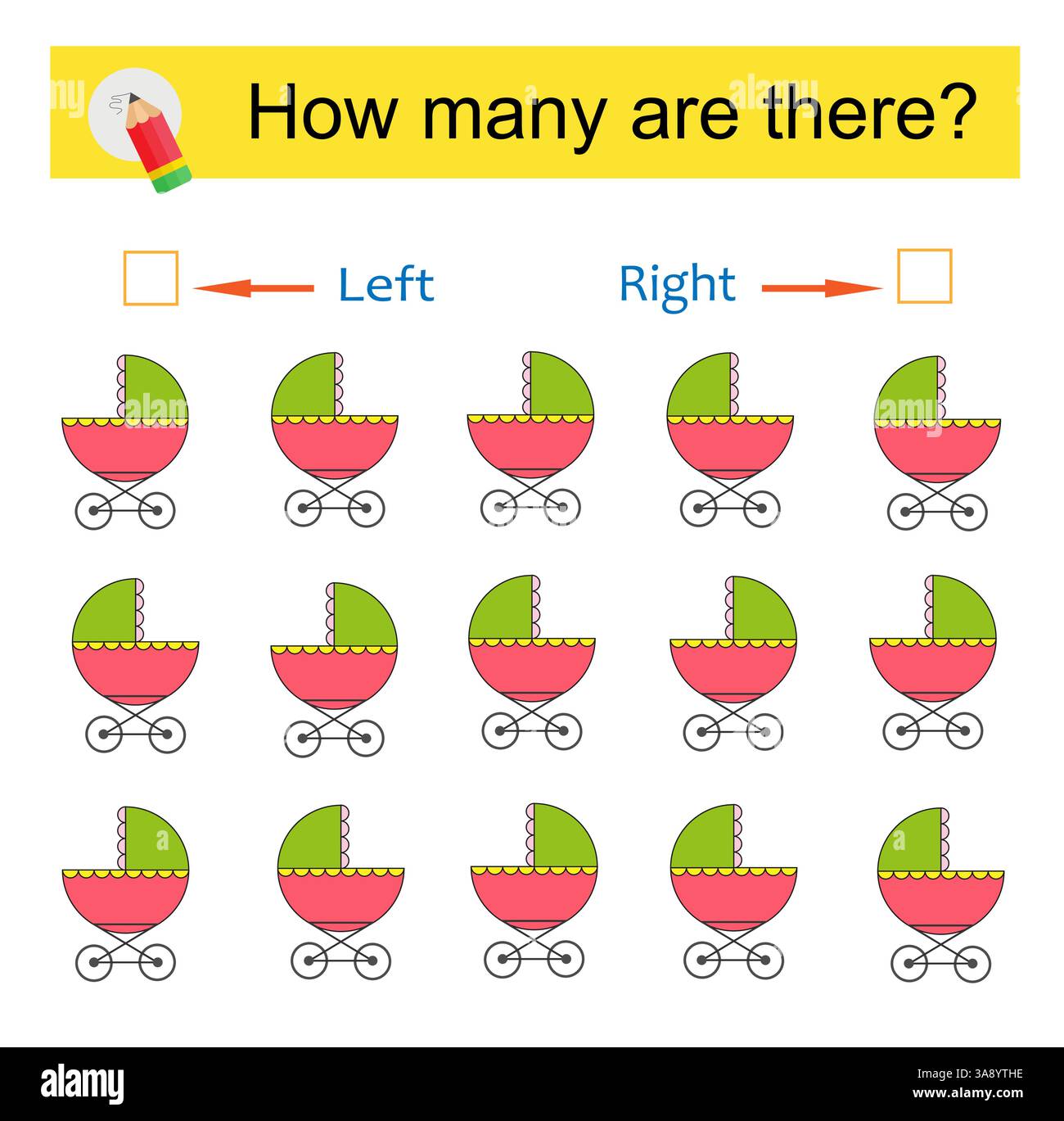 Math activity for kids. Developing numeracy skills. Cartoon baby ...