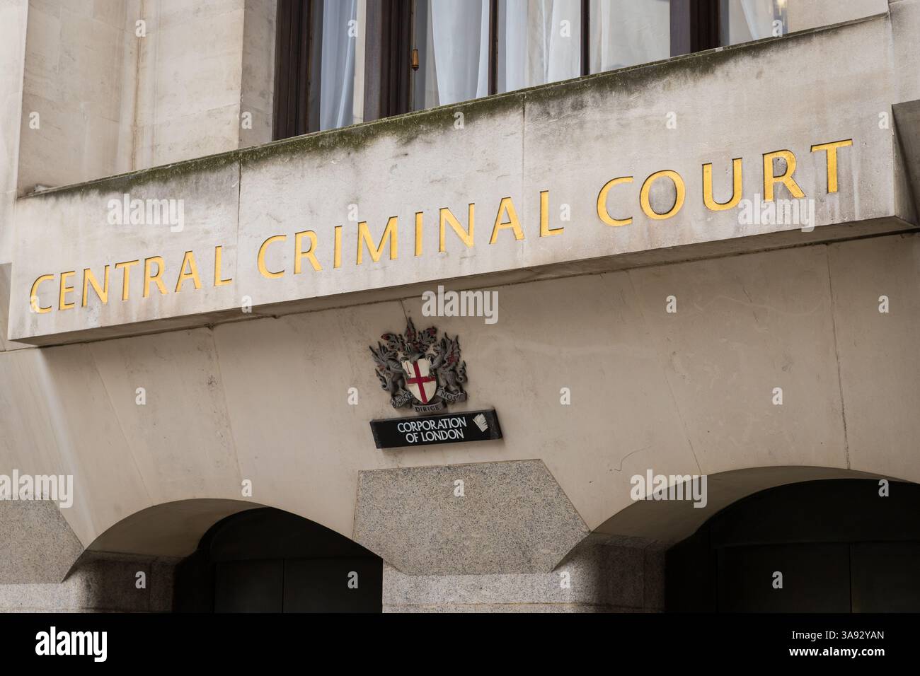 Entrance of the Central Criminal Court at the Old Bailey Stock Photo