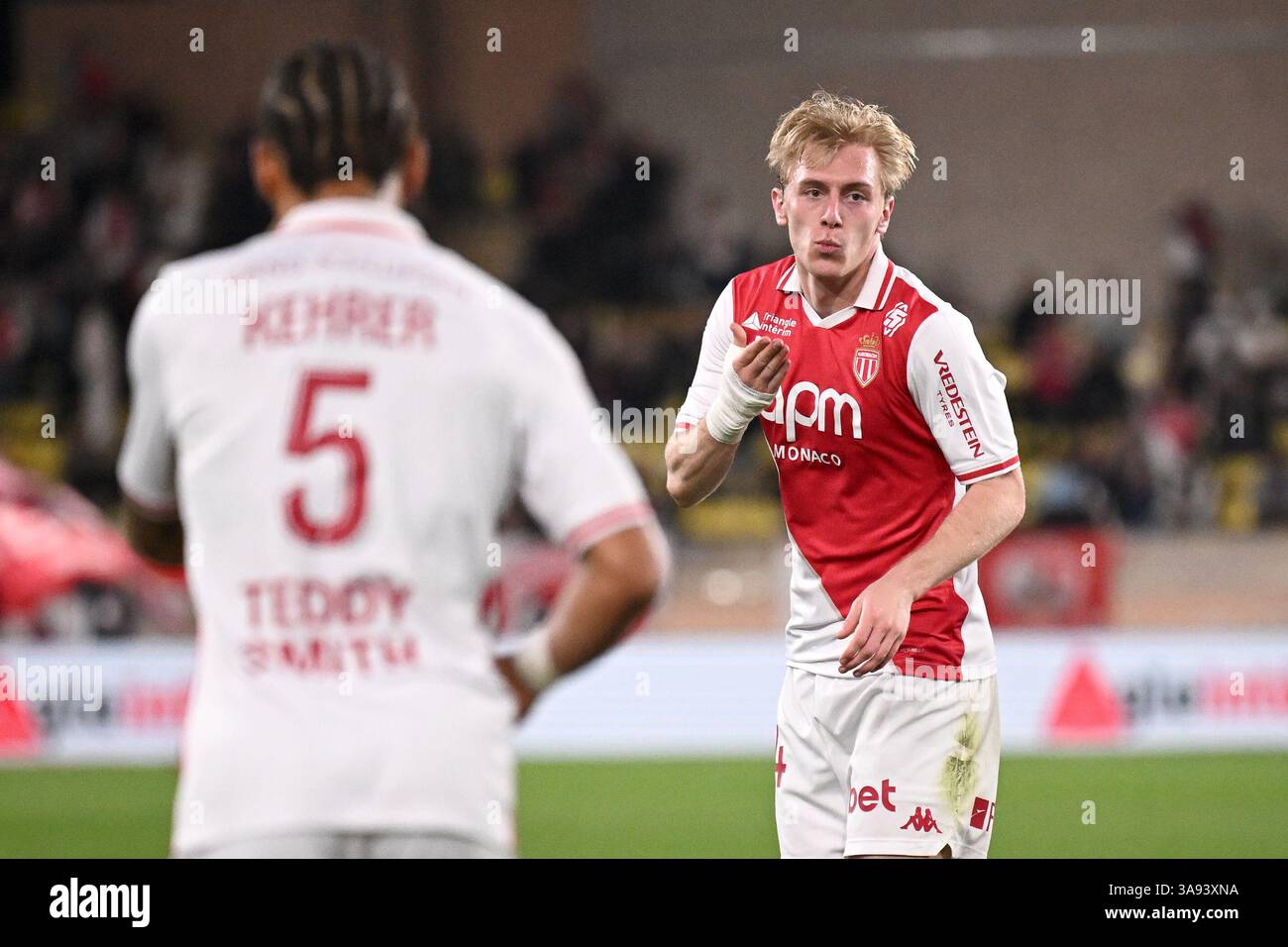 14 Mika BIERETH (asm) during the Ligue 1 match between Monaco and Nice ...