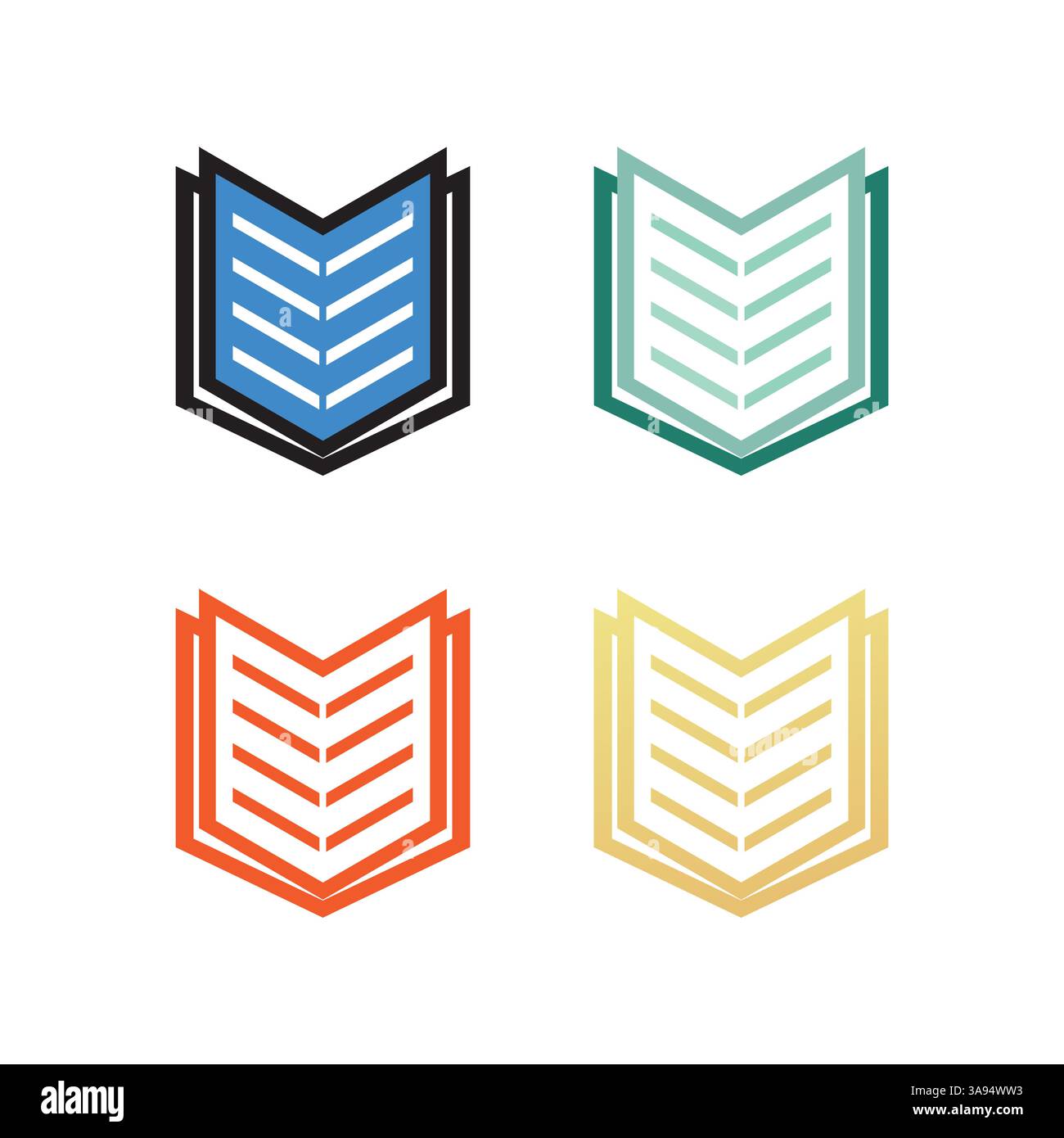Flat Book icon set. symbol vector Illustration. Stock Vector