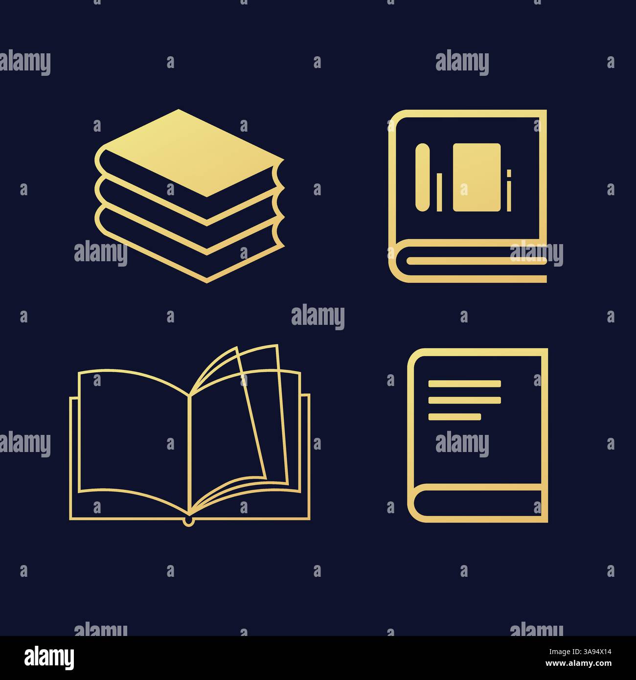 Flat Book icon set. symbol vector Illustration. Stock Vector