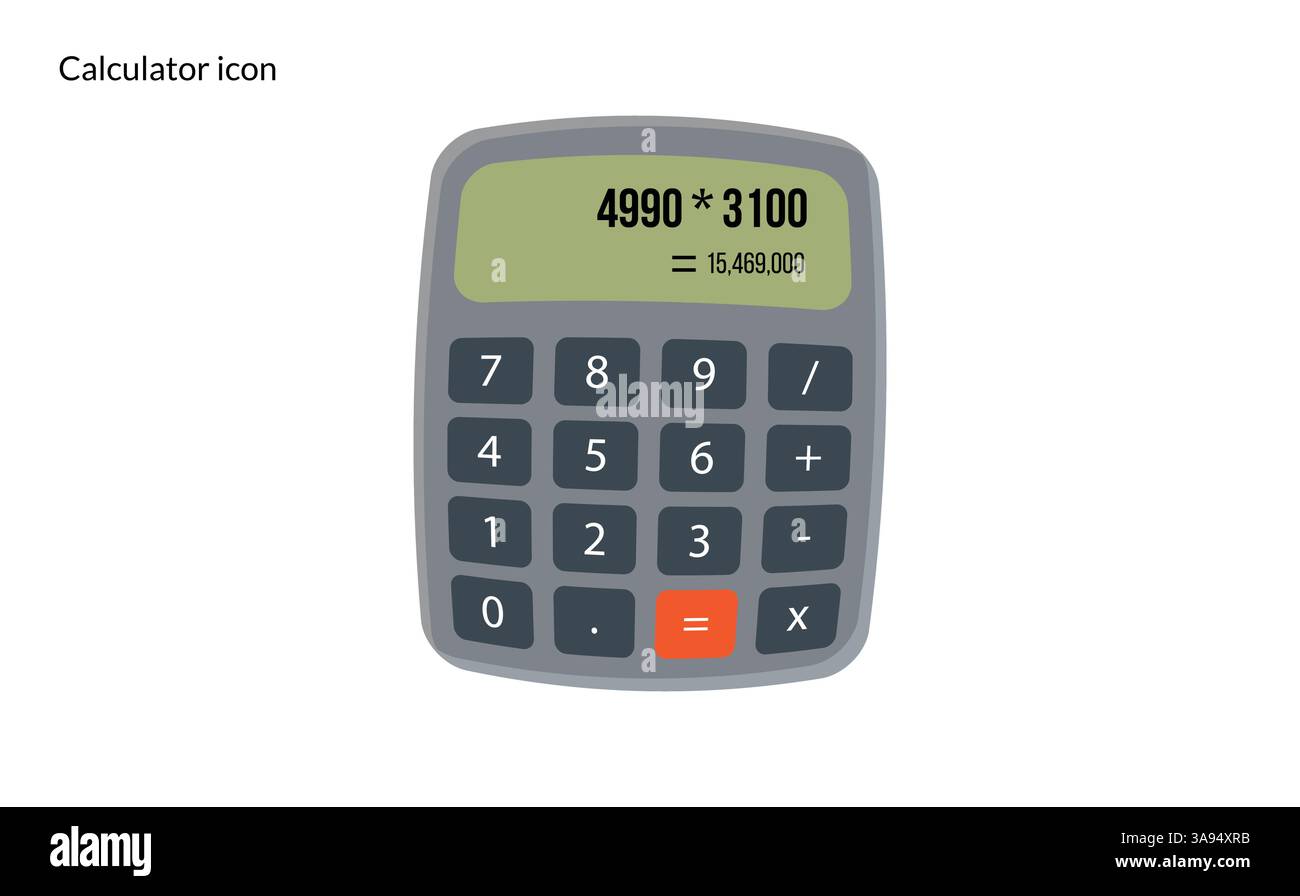 Calculator flat vector icon. style design isolated on white background. Stock Vector