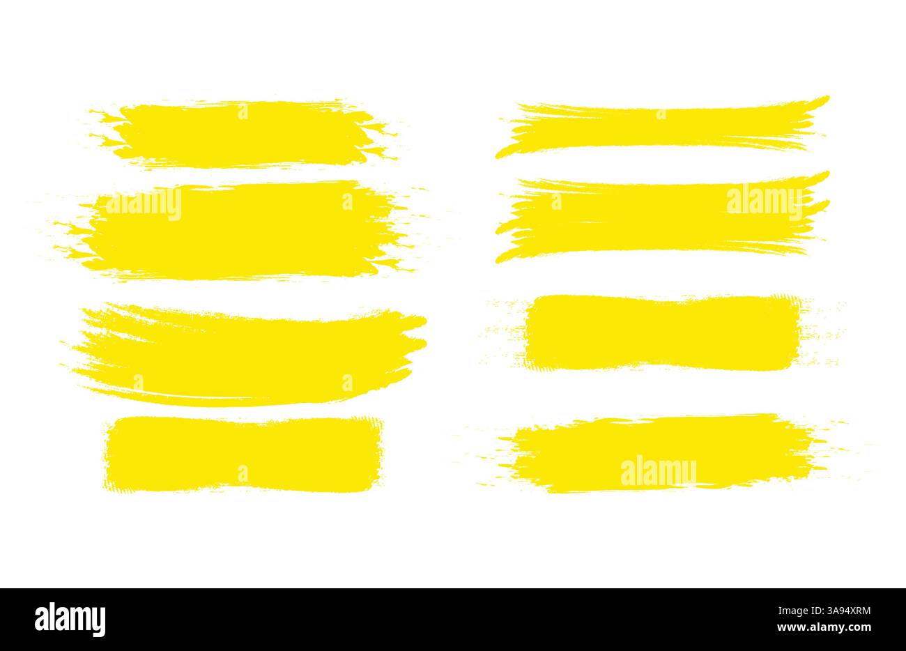 Grunge Paint stripe . Vector brush Stroke . Distressed banner . Yellow ...