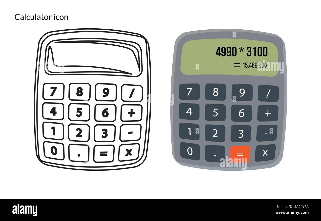 Calculator flat vector icon. style design isolated on white background. Stock Vector