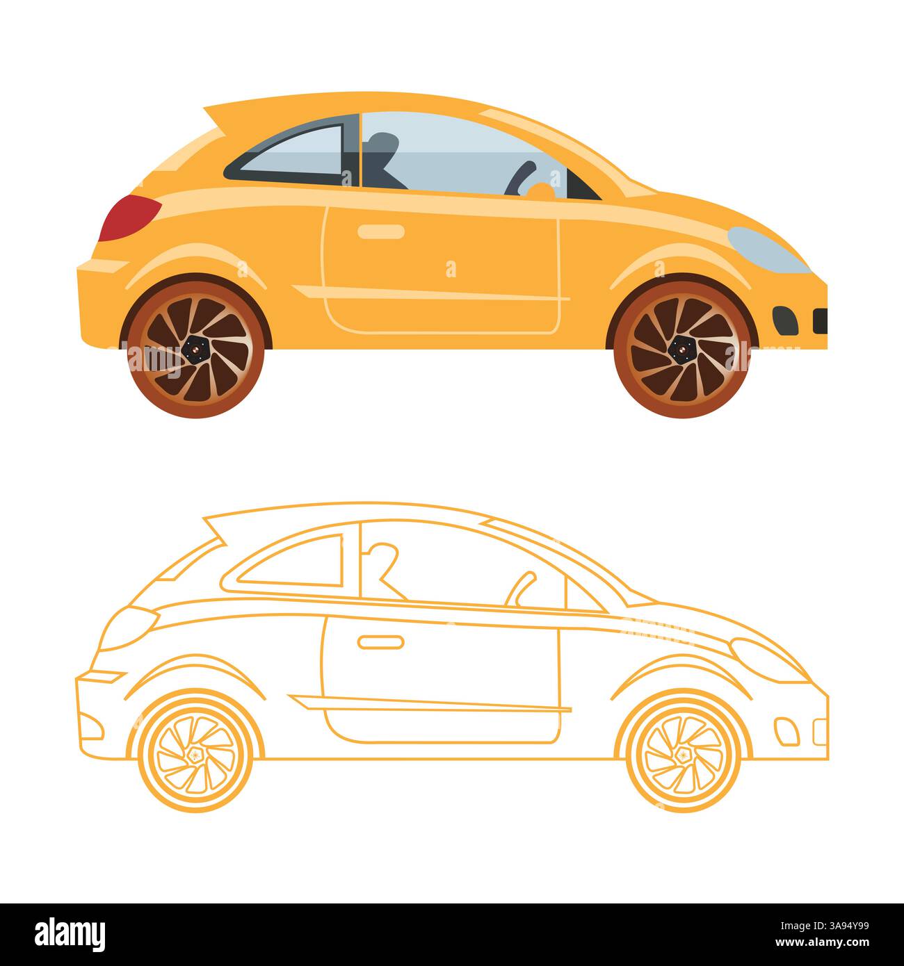 car icon flat vector illustration. Car silhouette Stock Vector