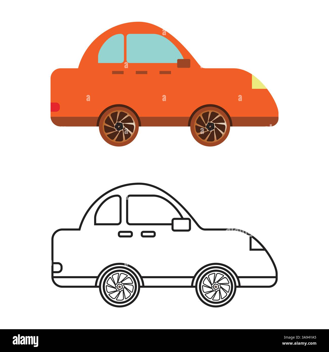 car icon flat vector illustration. Car silhouette Stock Vector