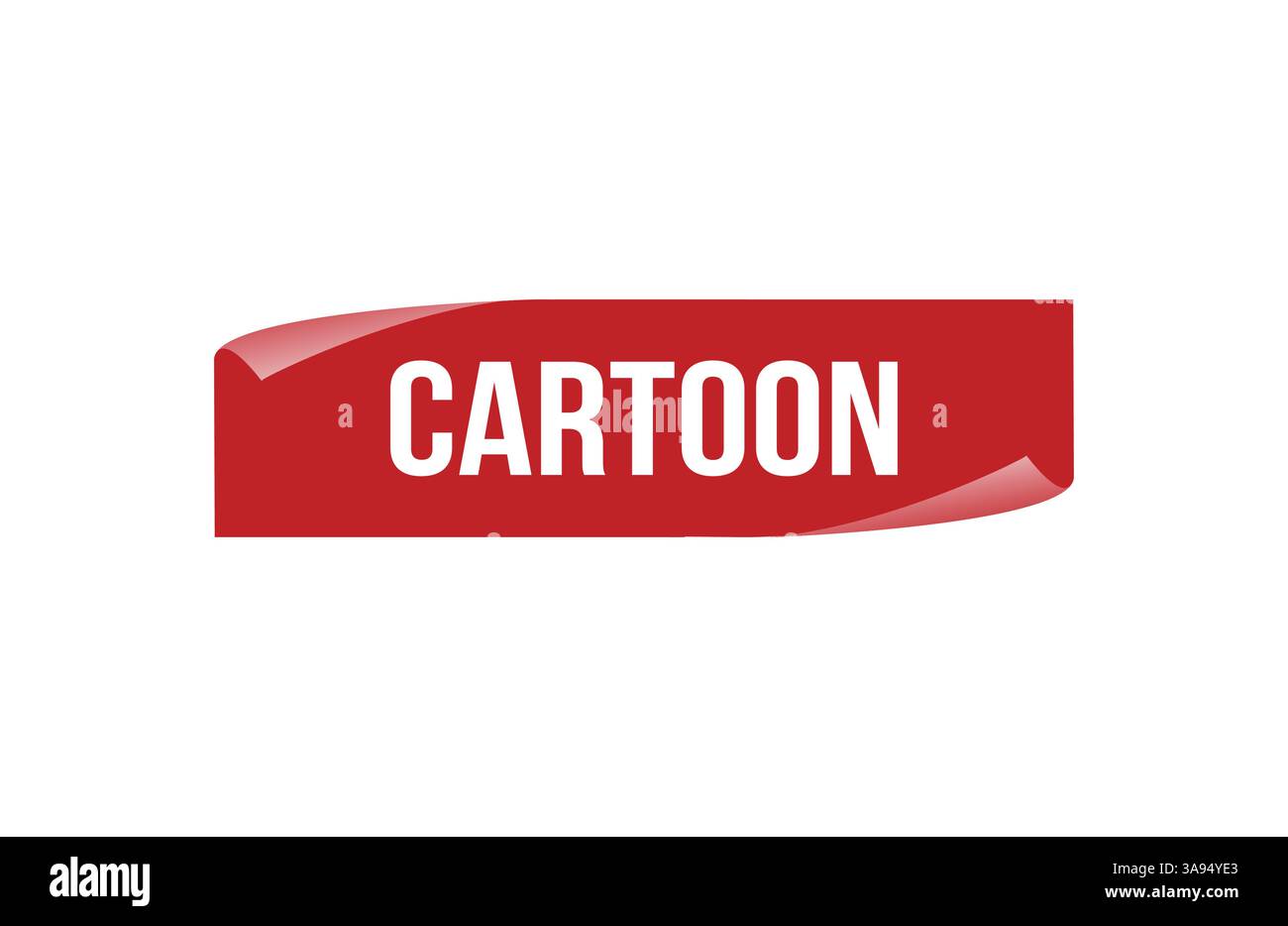 CARTOON red ribbon label banner. Open available now sign or CARTOON tag ...
