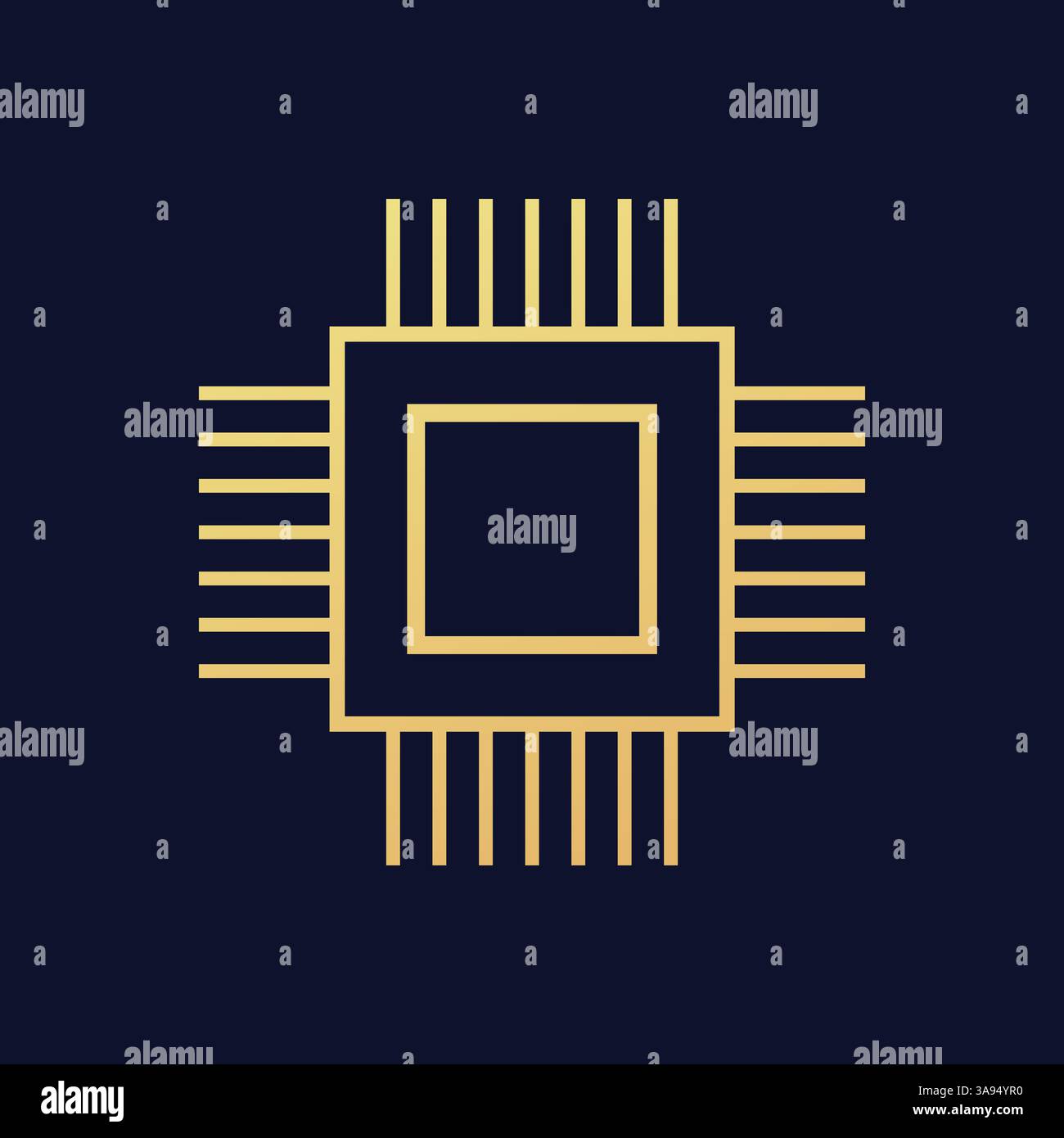 Chip icon flat vector illustration. Stock Vector