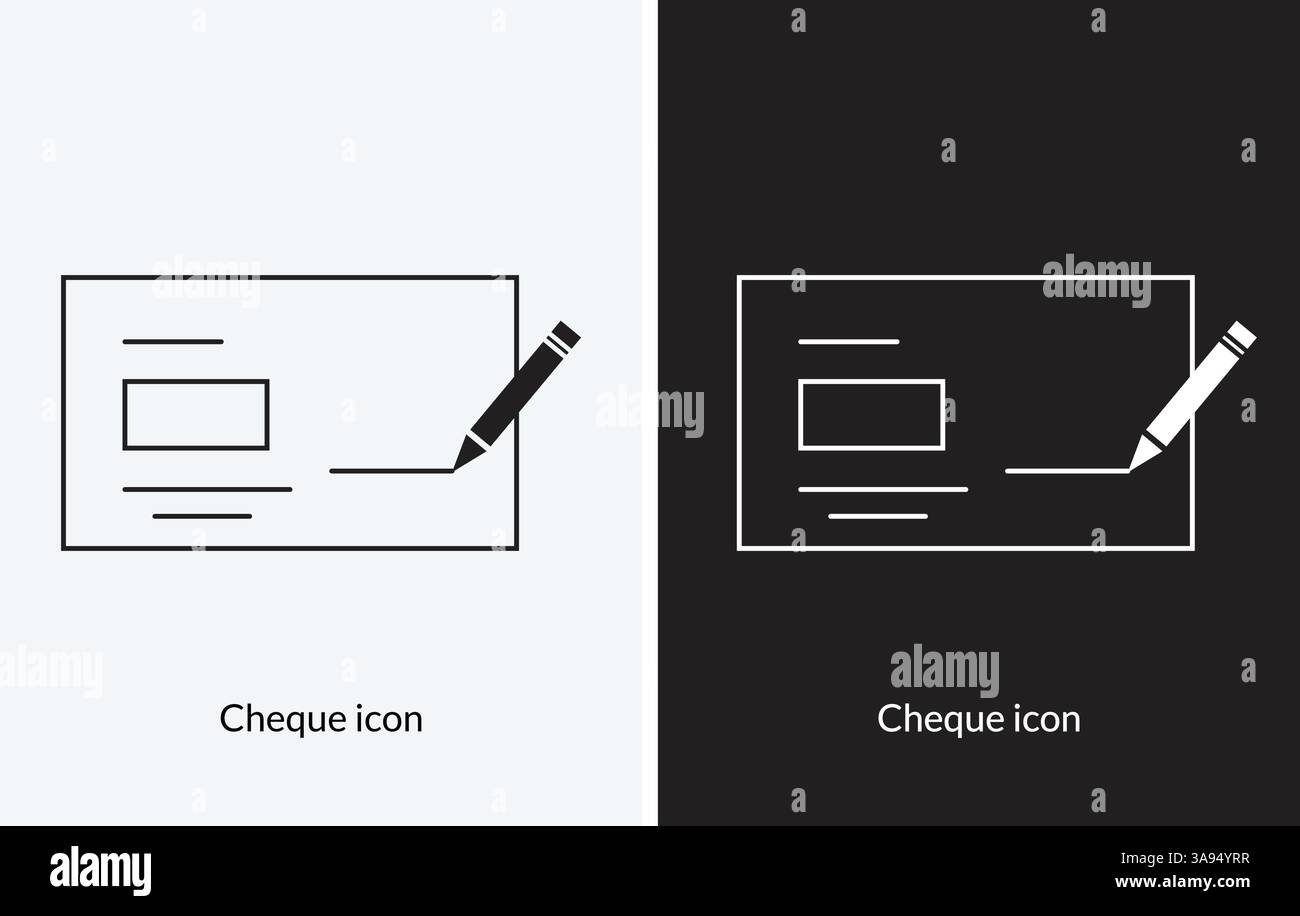 Cheque vector icon. style design isolated on white background Stock Vector