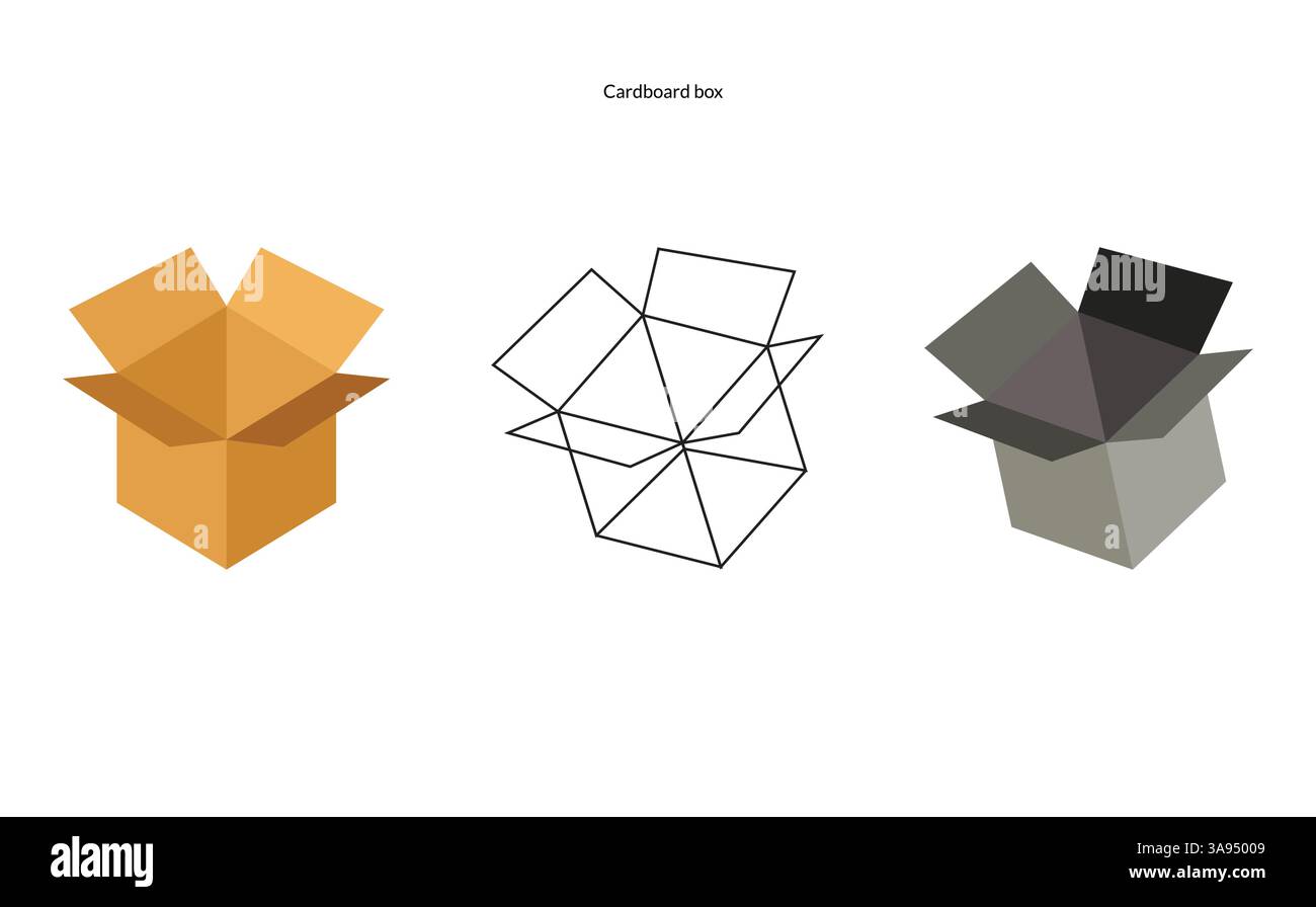 Cardboard box icon. style design isolated on white background. Stock Vector