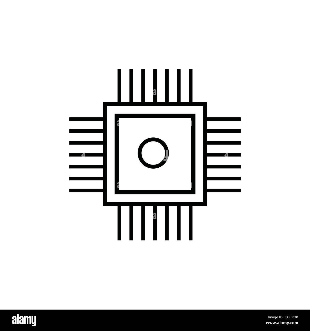 Chip icon flat vector illustration. Stock Vector