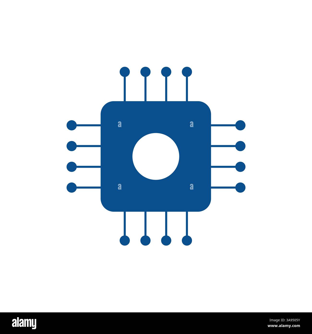 Chip icon flat vector illustration. Stock Vector