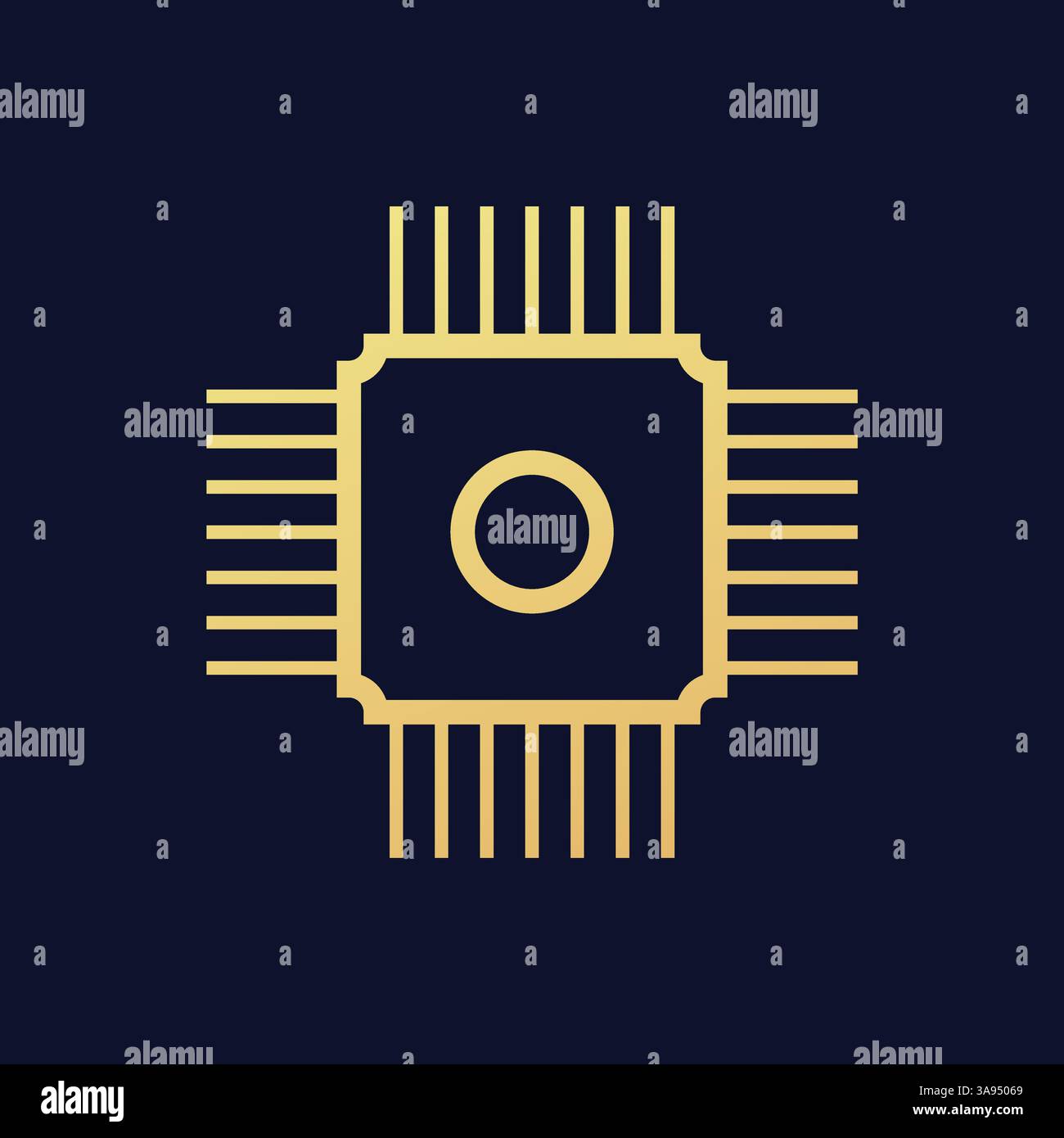 Chip icon flat vector illustration. Stock Vector