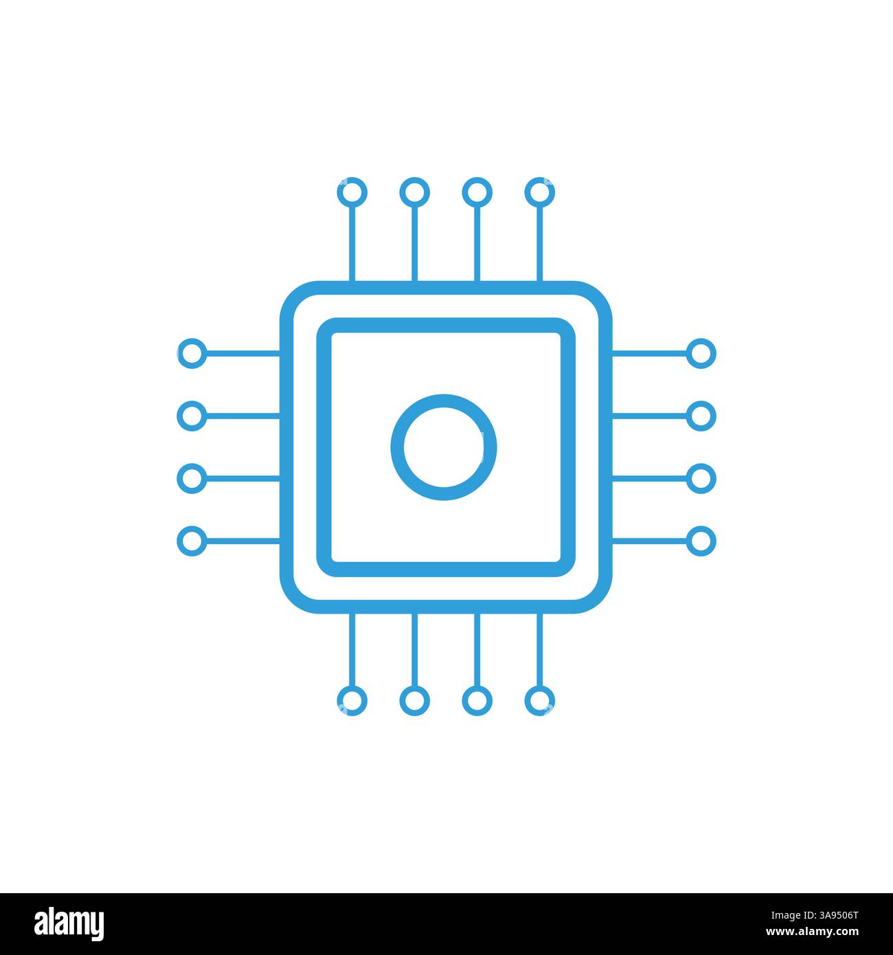 Chip icon flat vector illustration. Stock Vector