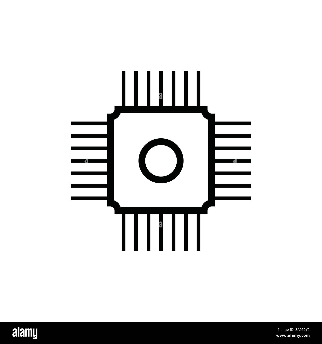 Chip icon flat vector illustration. Stock Vector