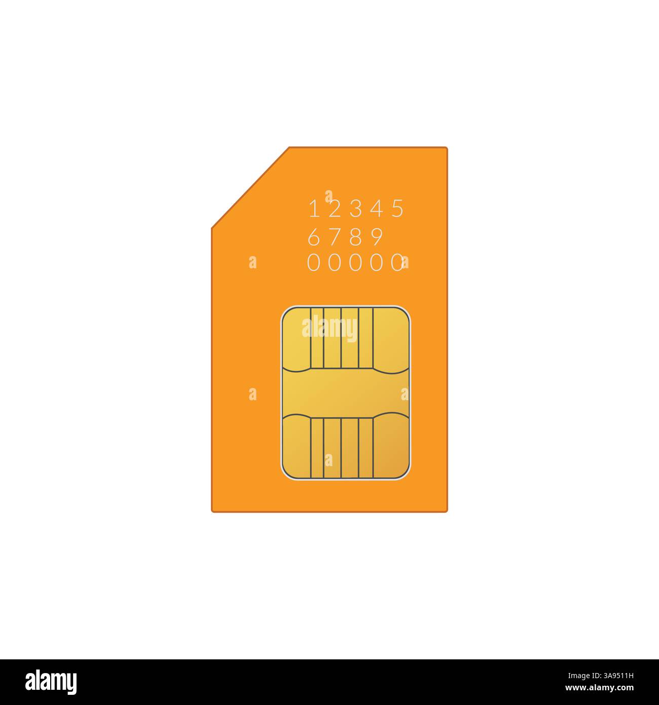 Flat color sim card icon symbol vector Illustration Stock Vector Image ...