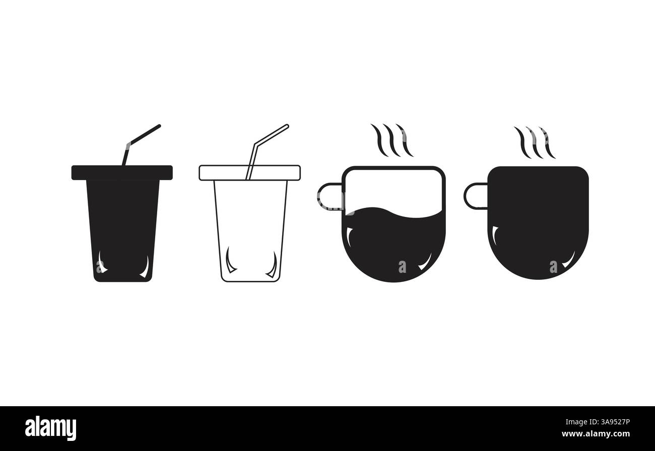 coffee icon set. style design isolated on white background Stock Vector