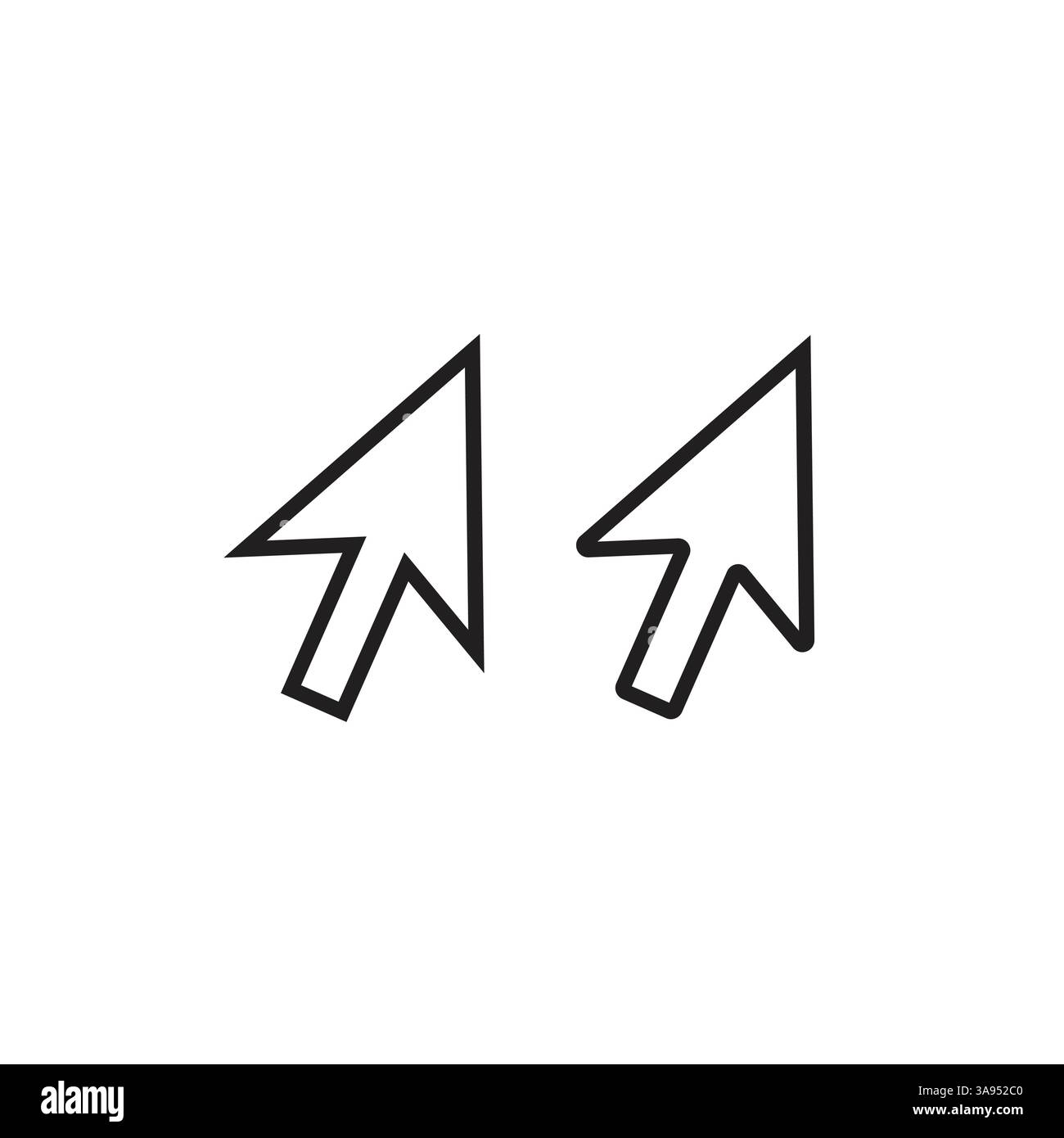 Computer mouse icon, click pointer cursor arrow flat vector icon for apps and websites. Stock Vector