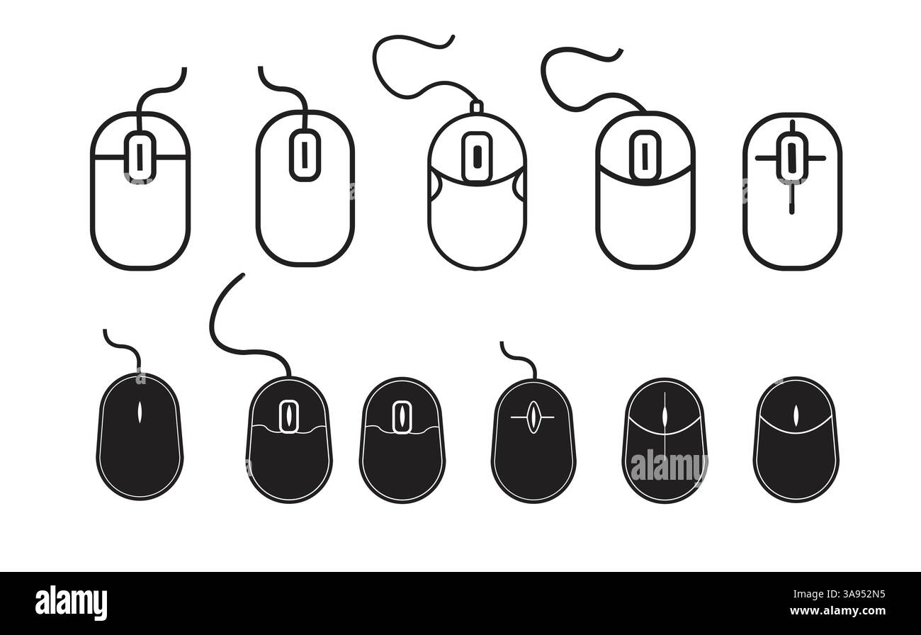 computer Mouse icon set vector illustration template Stock Vector