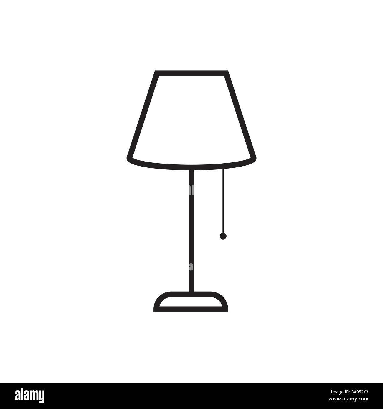 Desk lamp icon flat vector illustration. Stock Vector