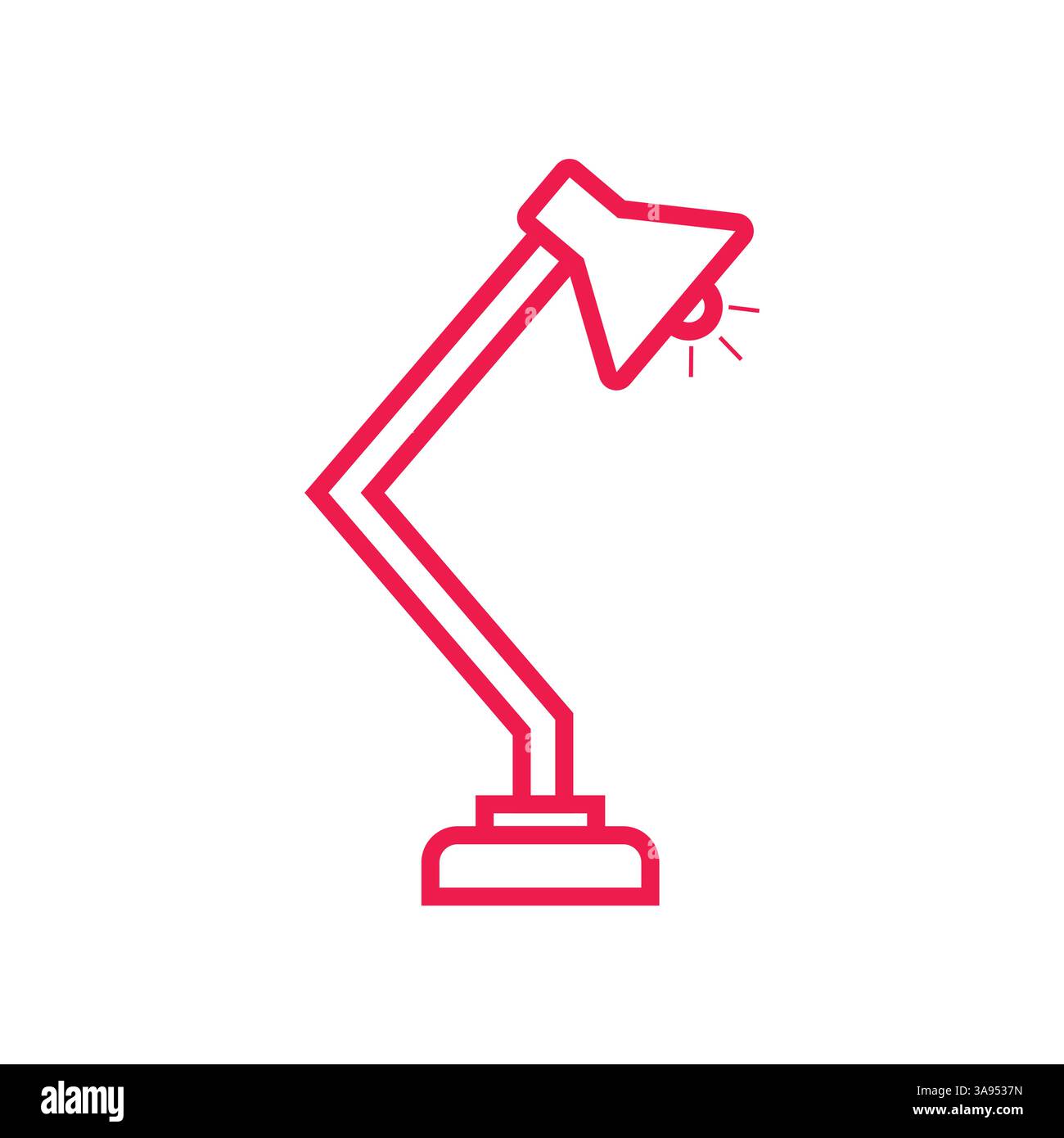 Desk lamp icon flat vector illustration. Stock Vector