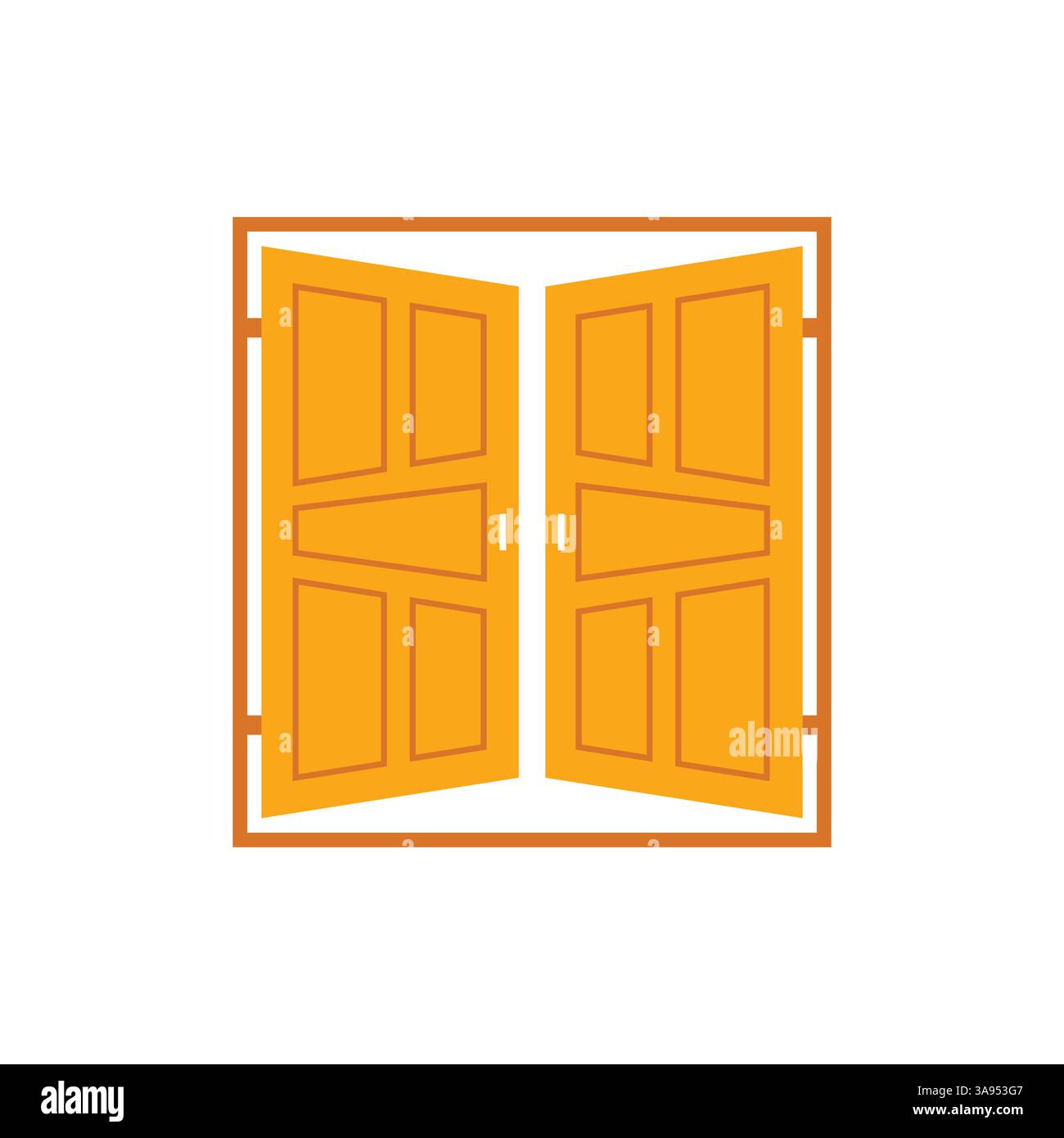 Door icon flat vector illustration. Stock Vector