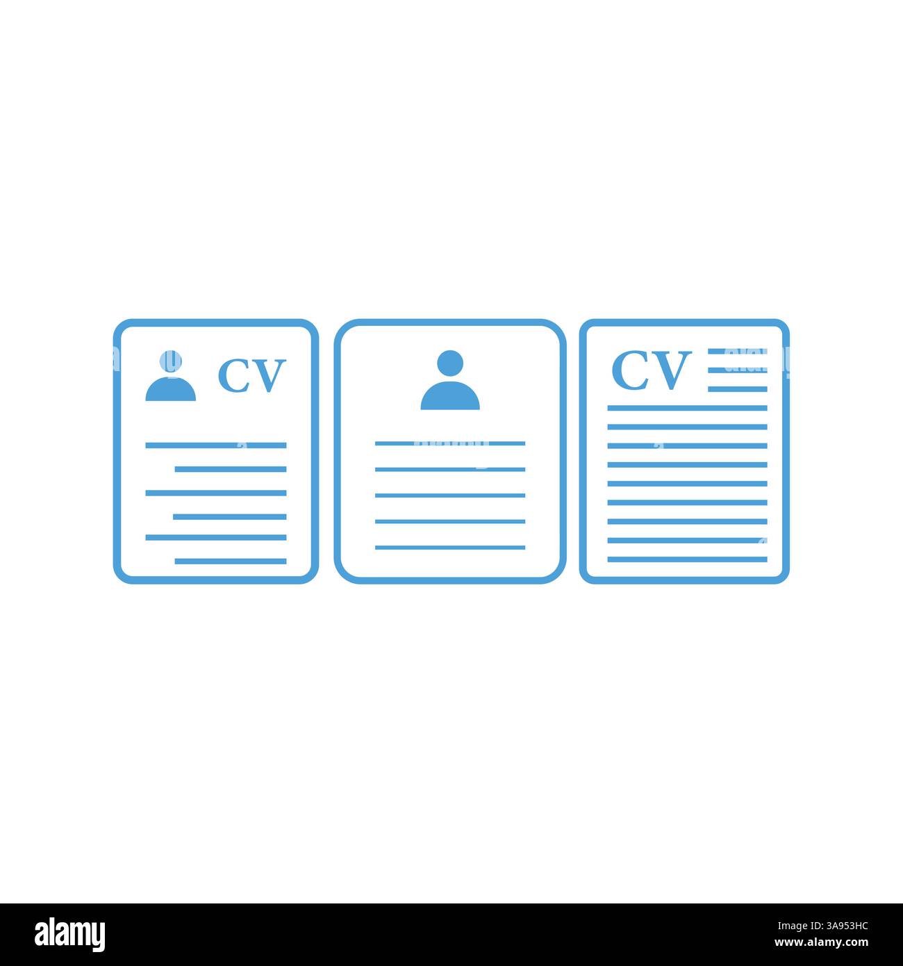 CV icon flat vector illustration. Stock Vector