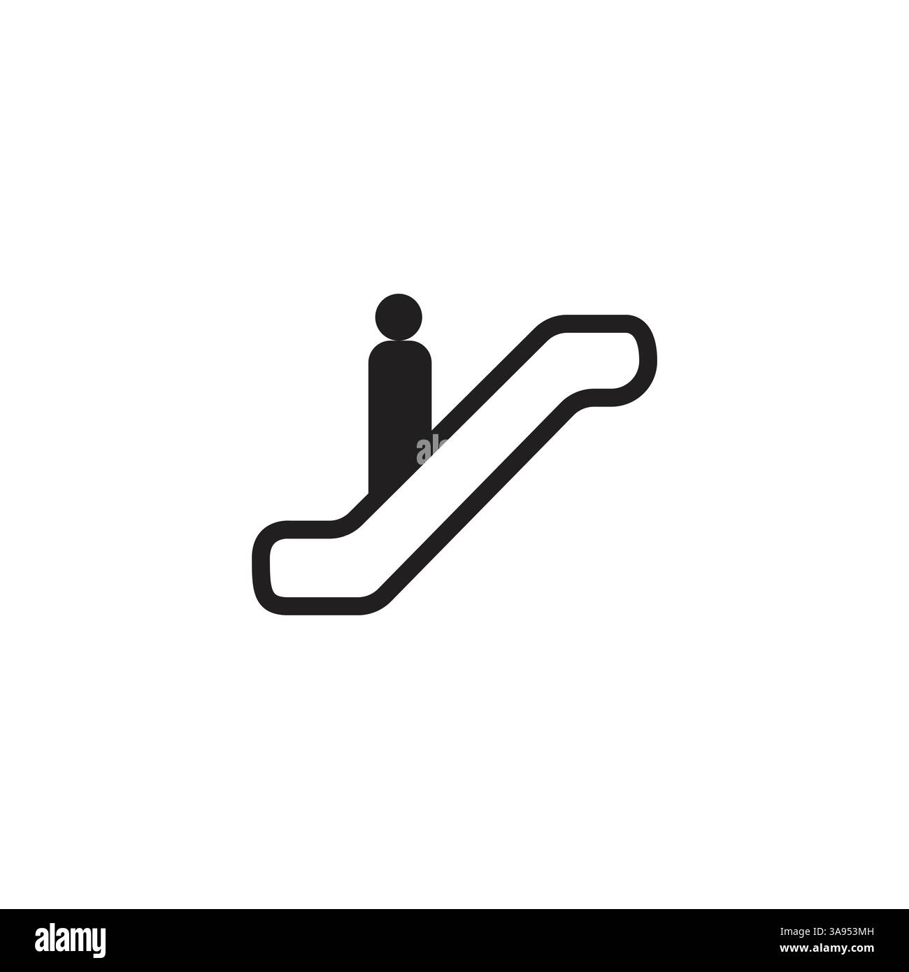 Escalator vector icon, on white background. Stock Vector