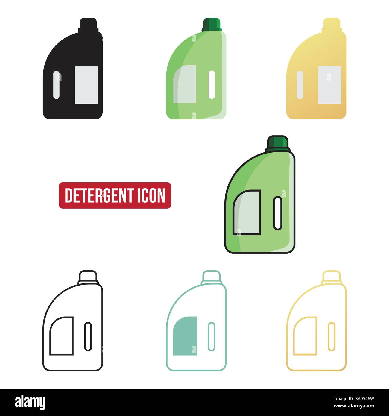 Flat detergent icon set, symbol vector Illustration Stock Vector Image ...
