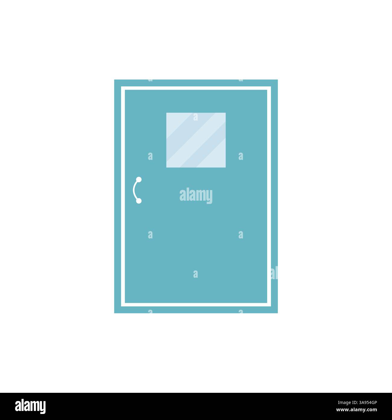 Door icon flat vector illustration. Stock Vector