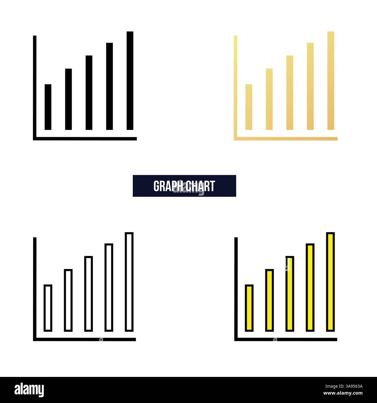 Flat graph chart icon set. Growth icon symbol Stock Vector Image & Art ...