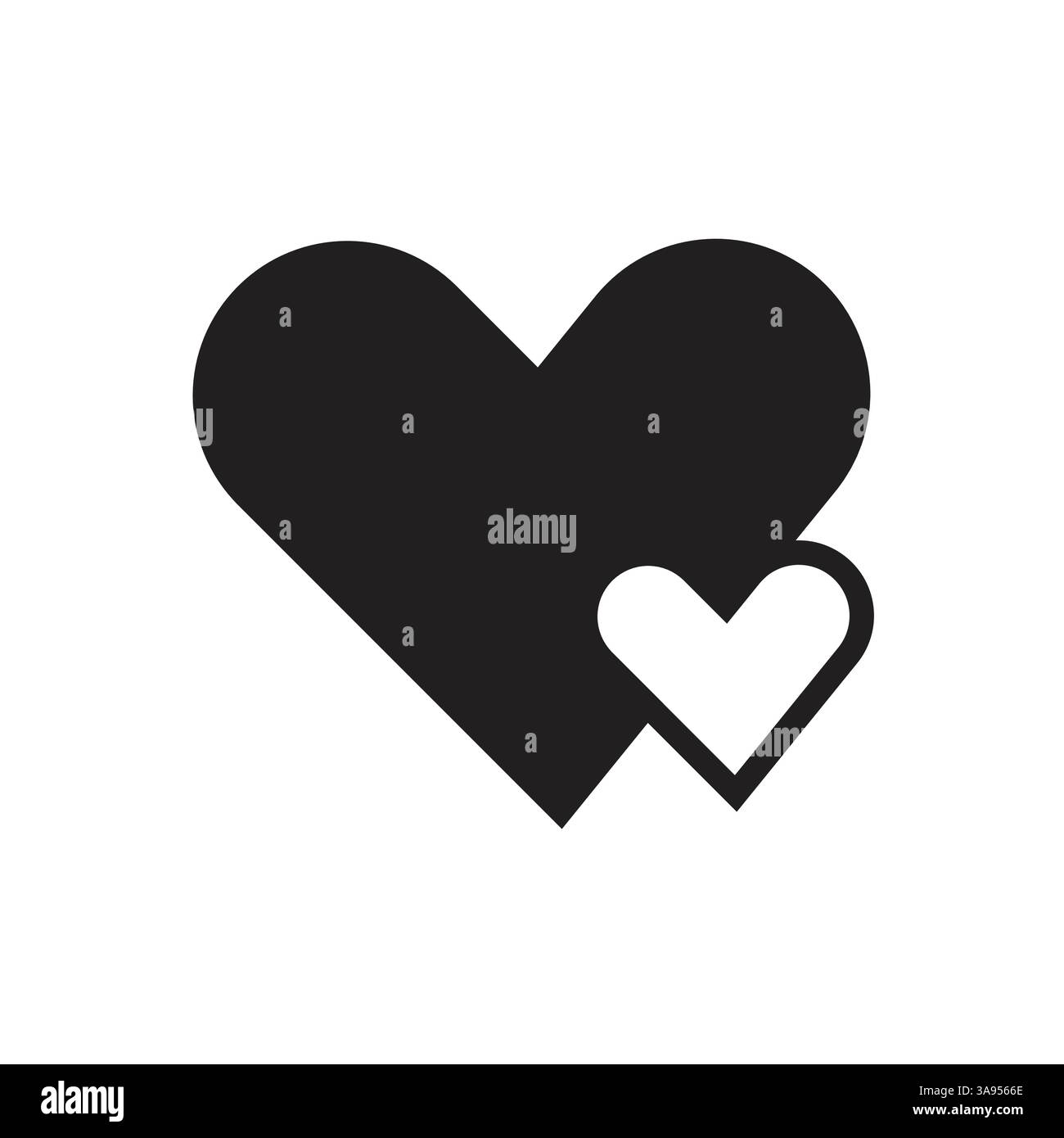 Flat heart icon symbol vector Illustration. Stock Vector