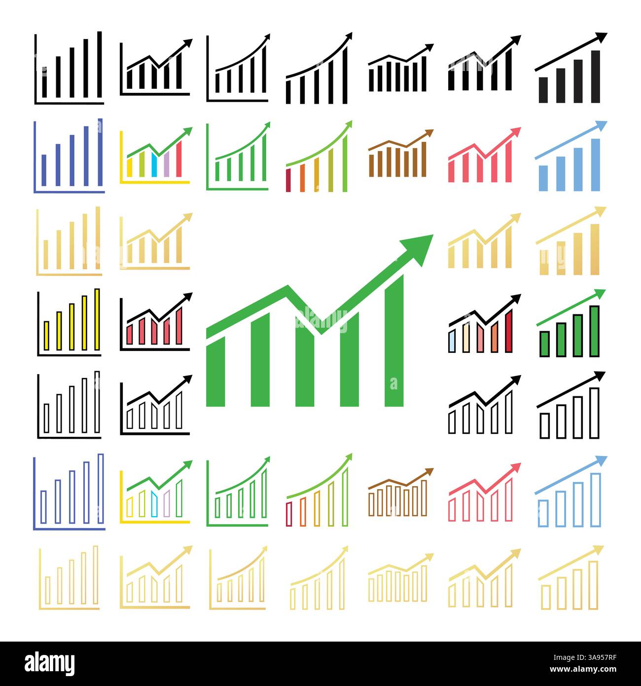 Graph chart icon flat vector illustration Stock Vector Image & Art - Alamy