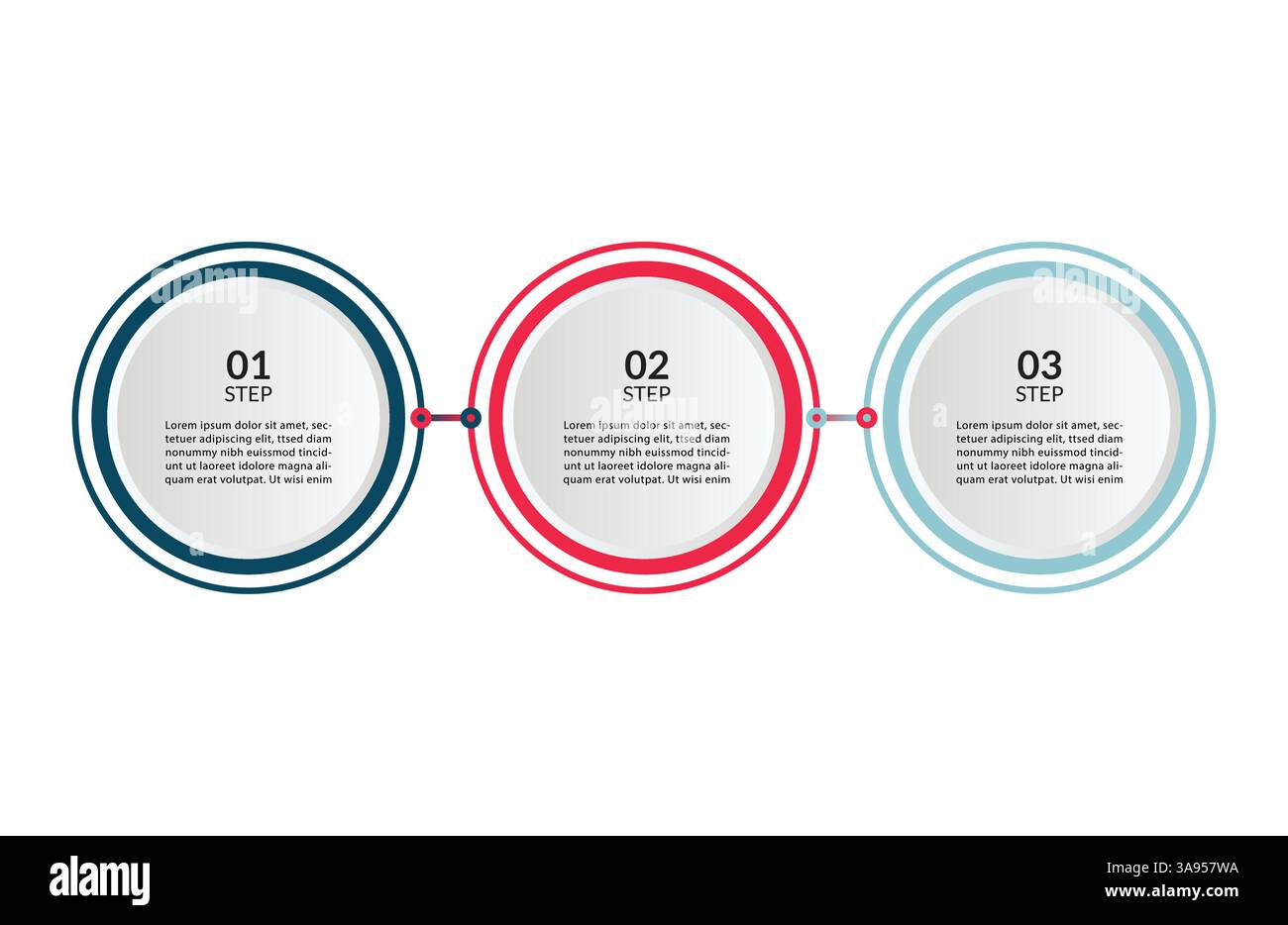 Business infographic thin line process with square template design ...