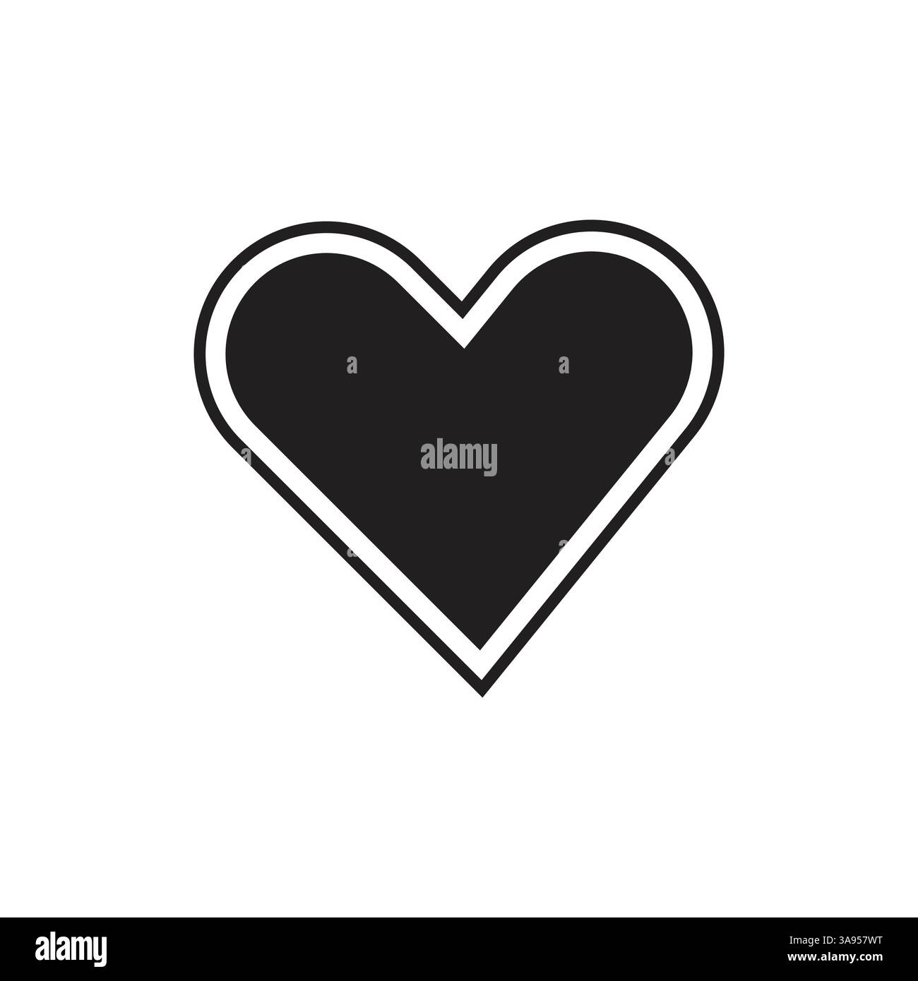 Flat heart icon symbol vector Illustration Stock Vector Image & Art - Alamy