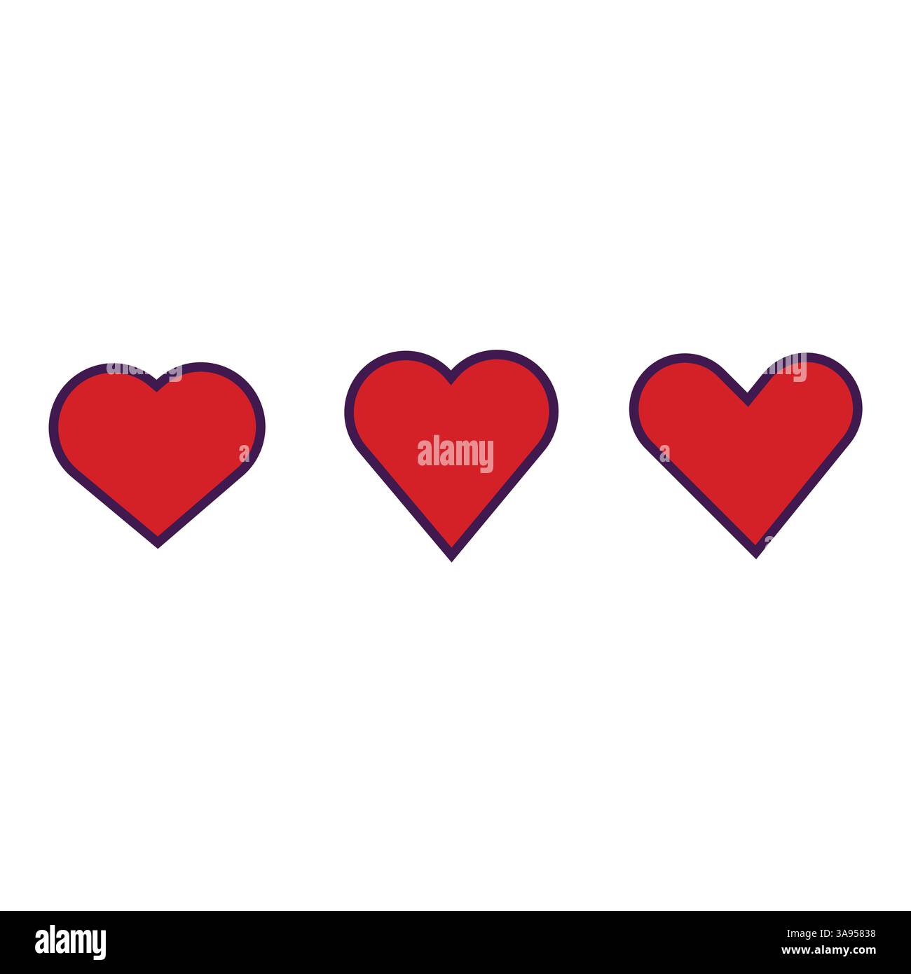 Flat Heart icon set symbol vector Illustration Stock Vector Image & Art ...