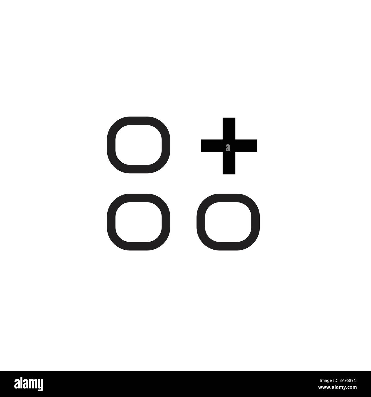 layout grid add icon. Flat style design isolated on white background. Stock Vector